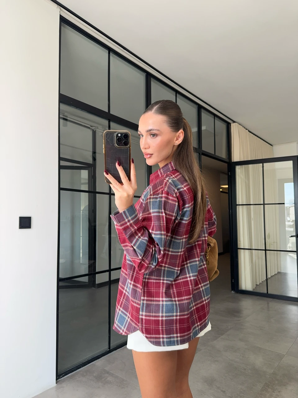 CEPLİ BORDO ODUNCU GÖMLEK