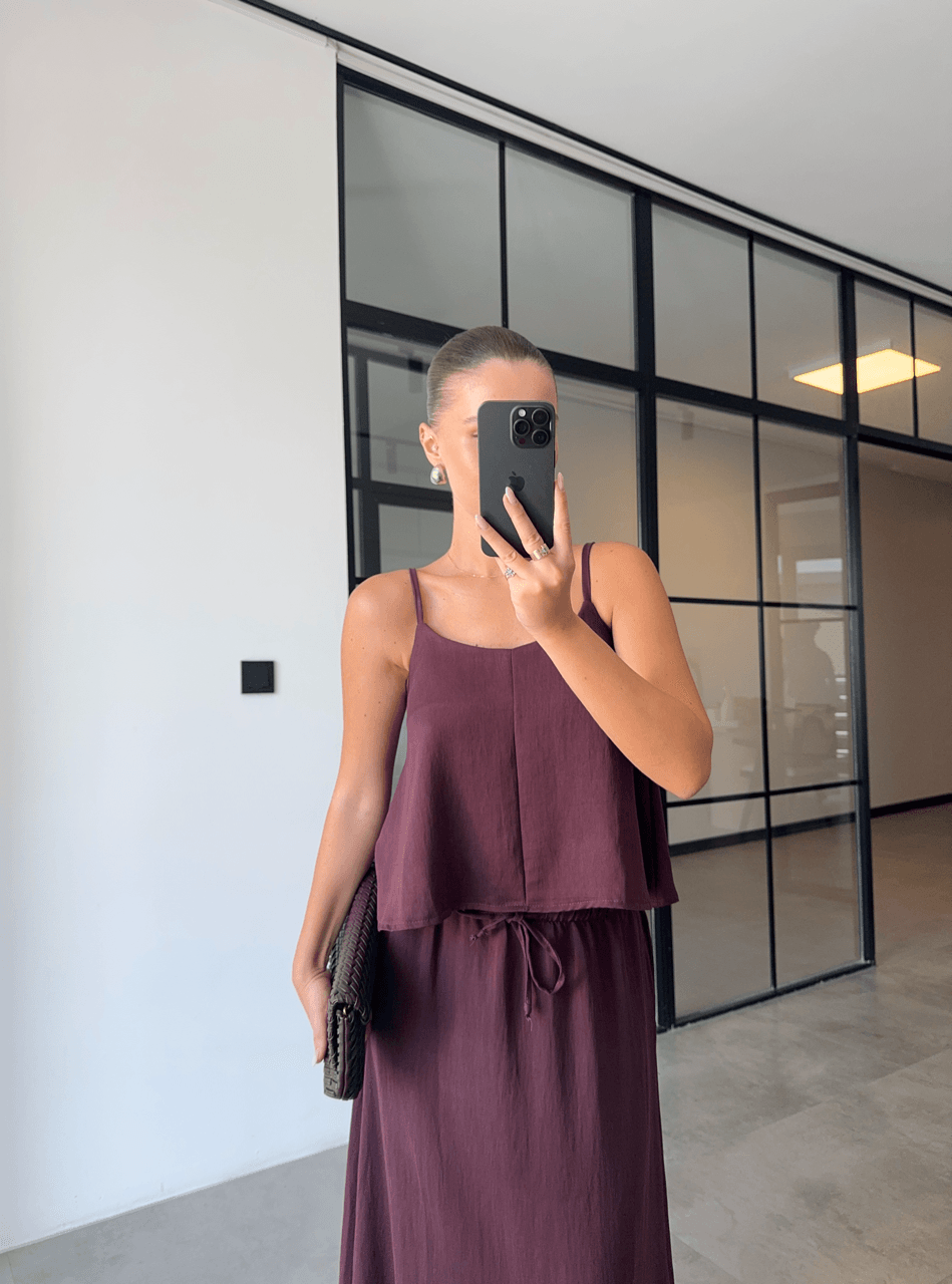 ASKILI BLUZ ETEK BORDO TAKIM