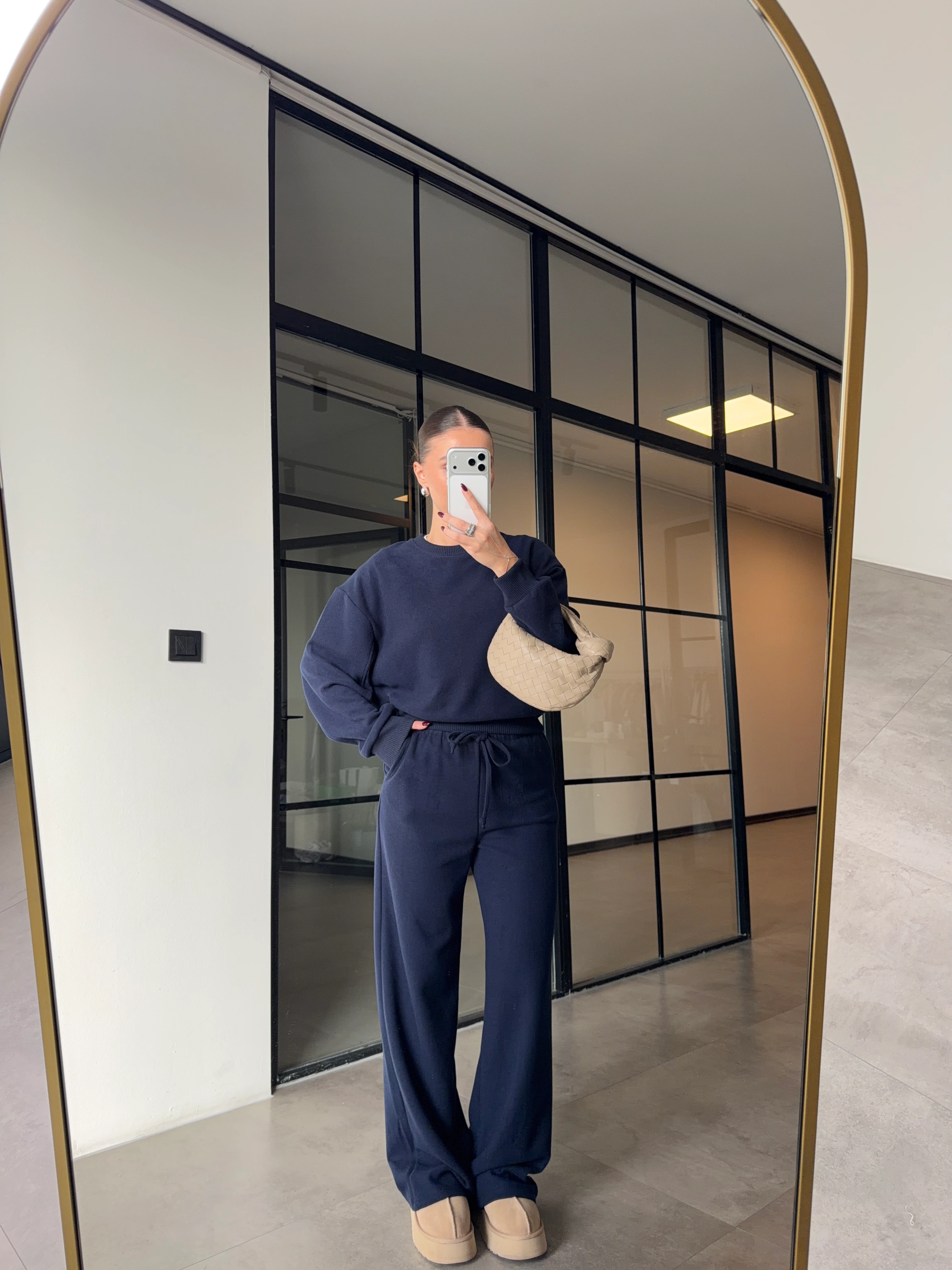 BİSİKLET YAKA LACİVERT SELANİK KUMAŞ TAKIM