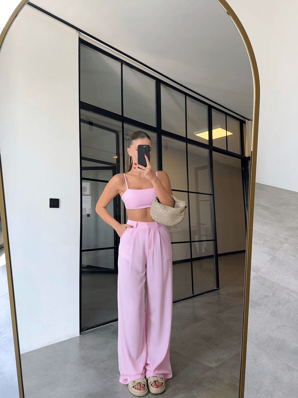 TENCEL PEMBE PALAZZO PANTOLON