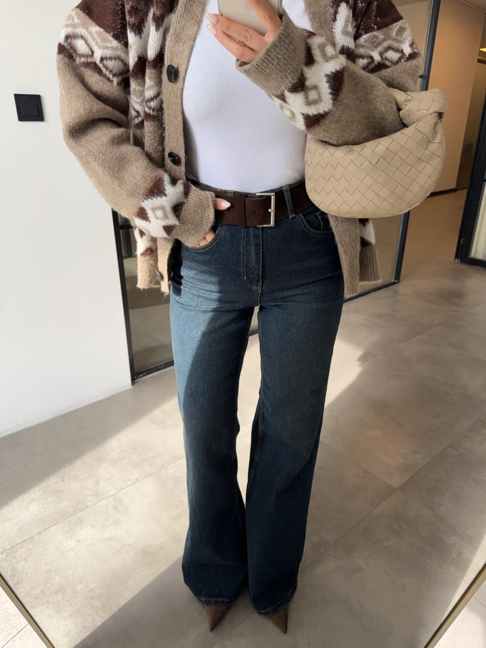 LİKRALI KOYU MAVİ WİDE LEG CLARA JEAN