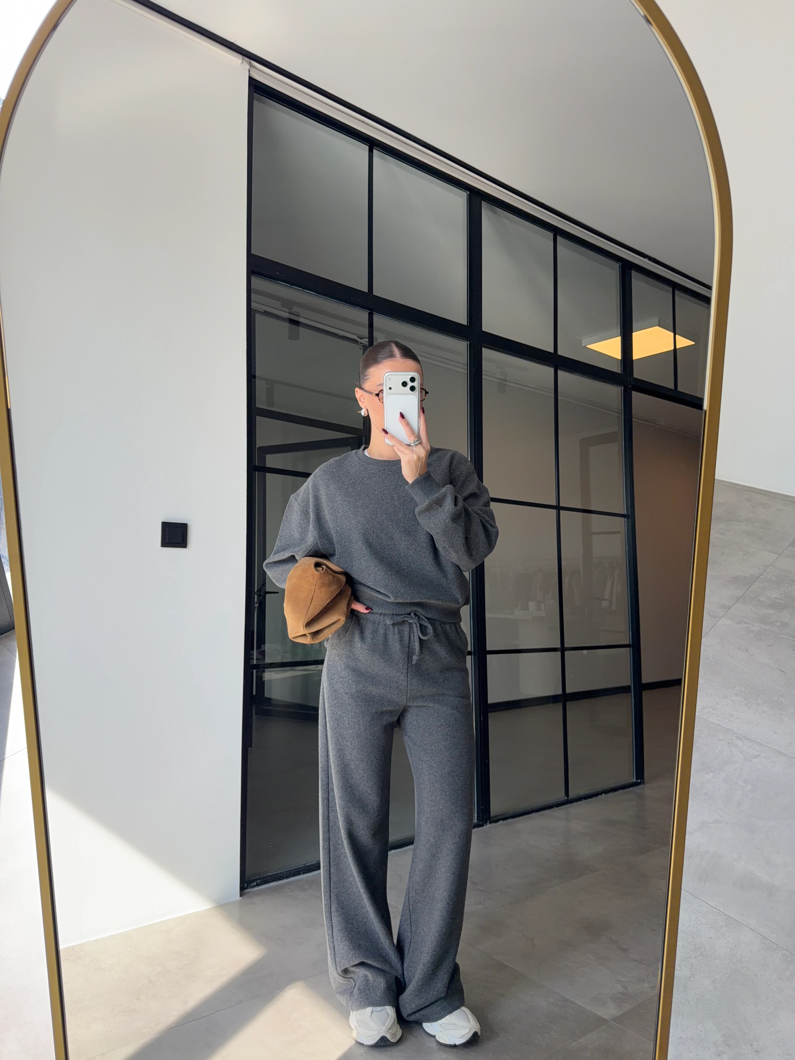 BİSİKLET YAKA ANTRASİT SELANİK KUMAŞ TAKIM