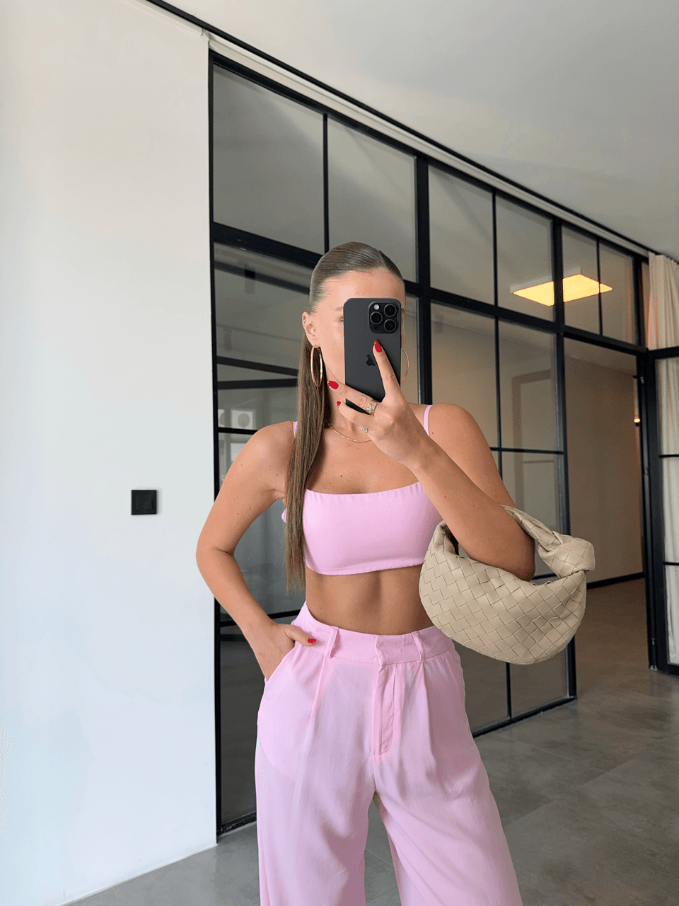 TENCEL PEMBE PALAZZO PANTOLON
