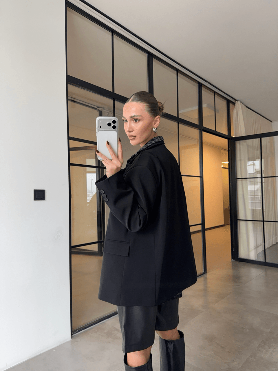 OVERSİZE SİYAH BLAZER CEKET