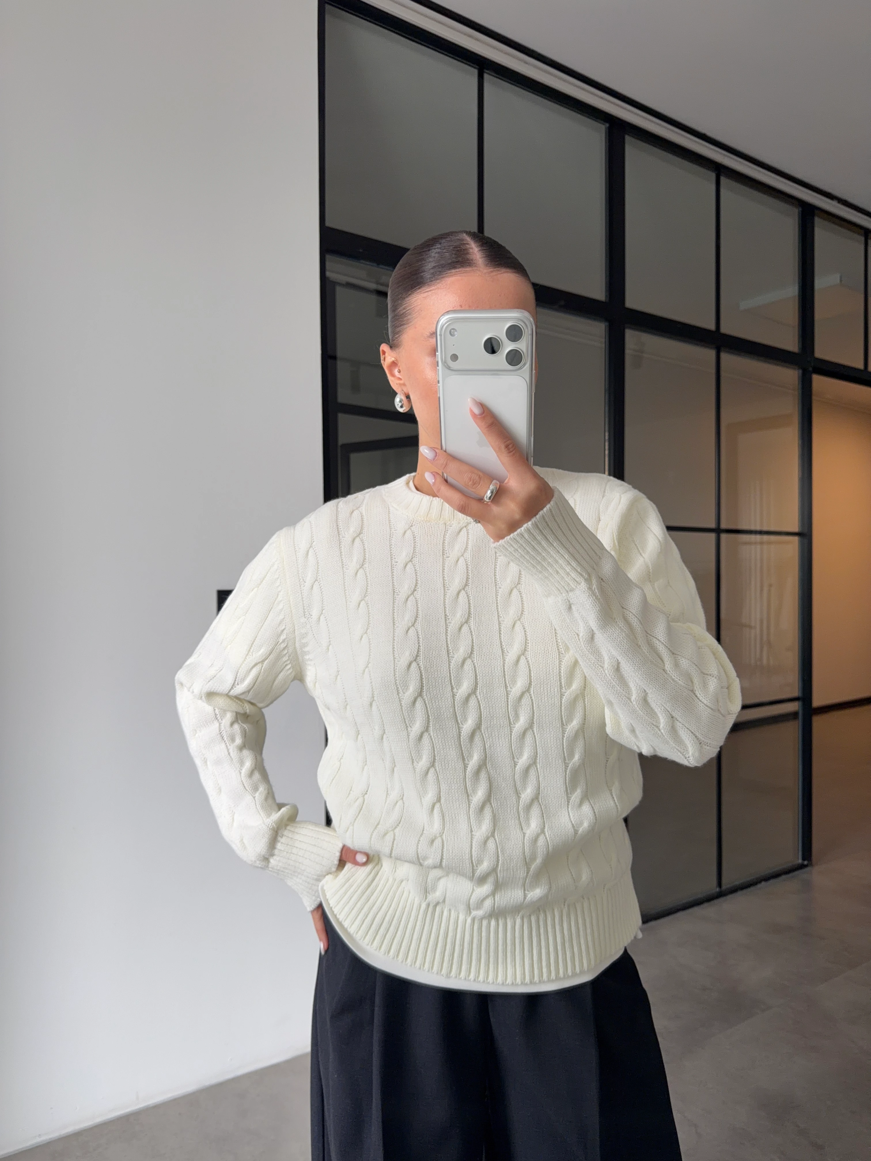 SAÇ ÖRGÜ EKRU TRİKO KAZAK