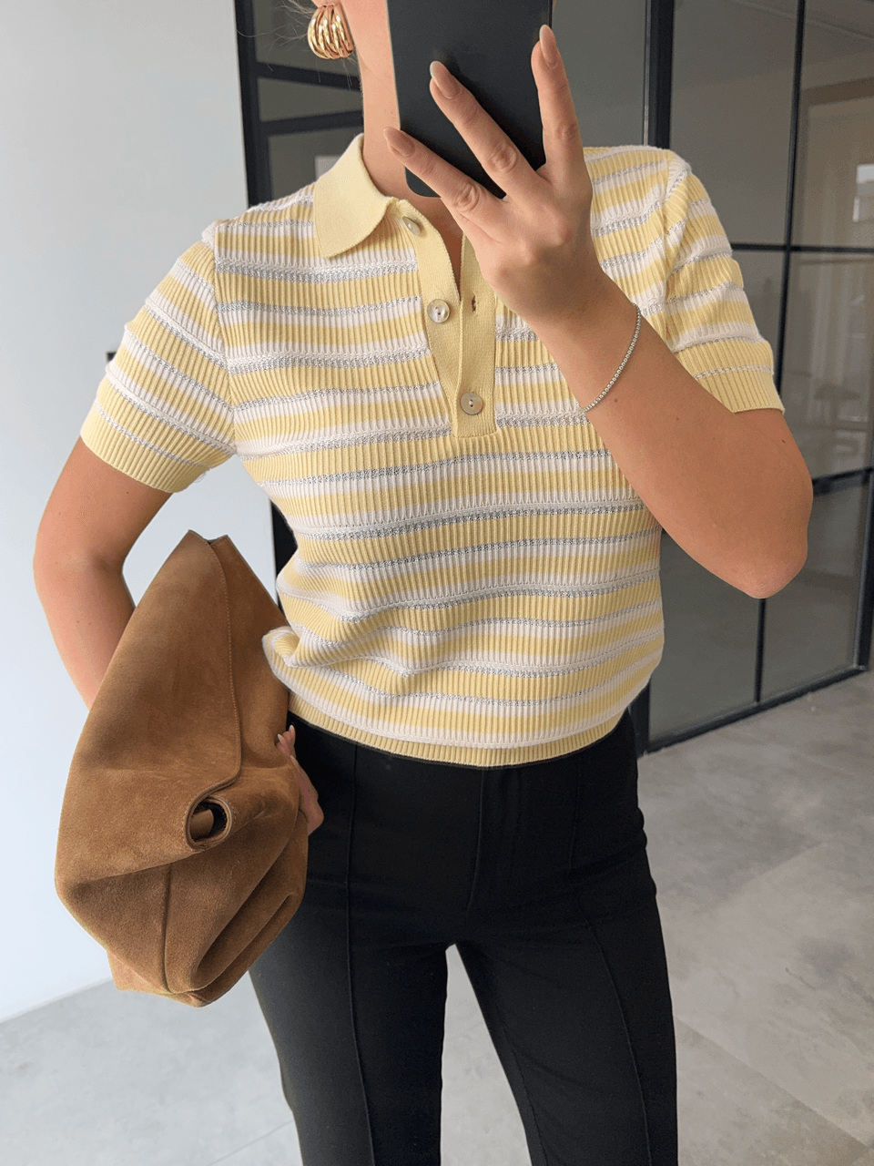 POLO YAKA SARI ÇİZGİLİ TRİKO