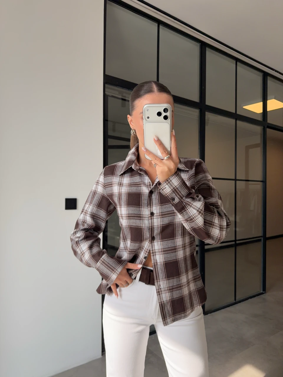 SLİM FİT EKOSELİ GÖMLEK