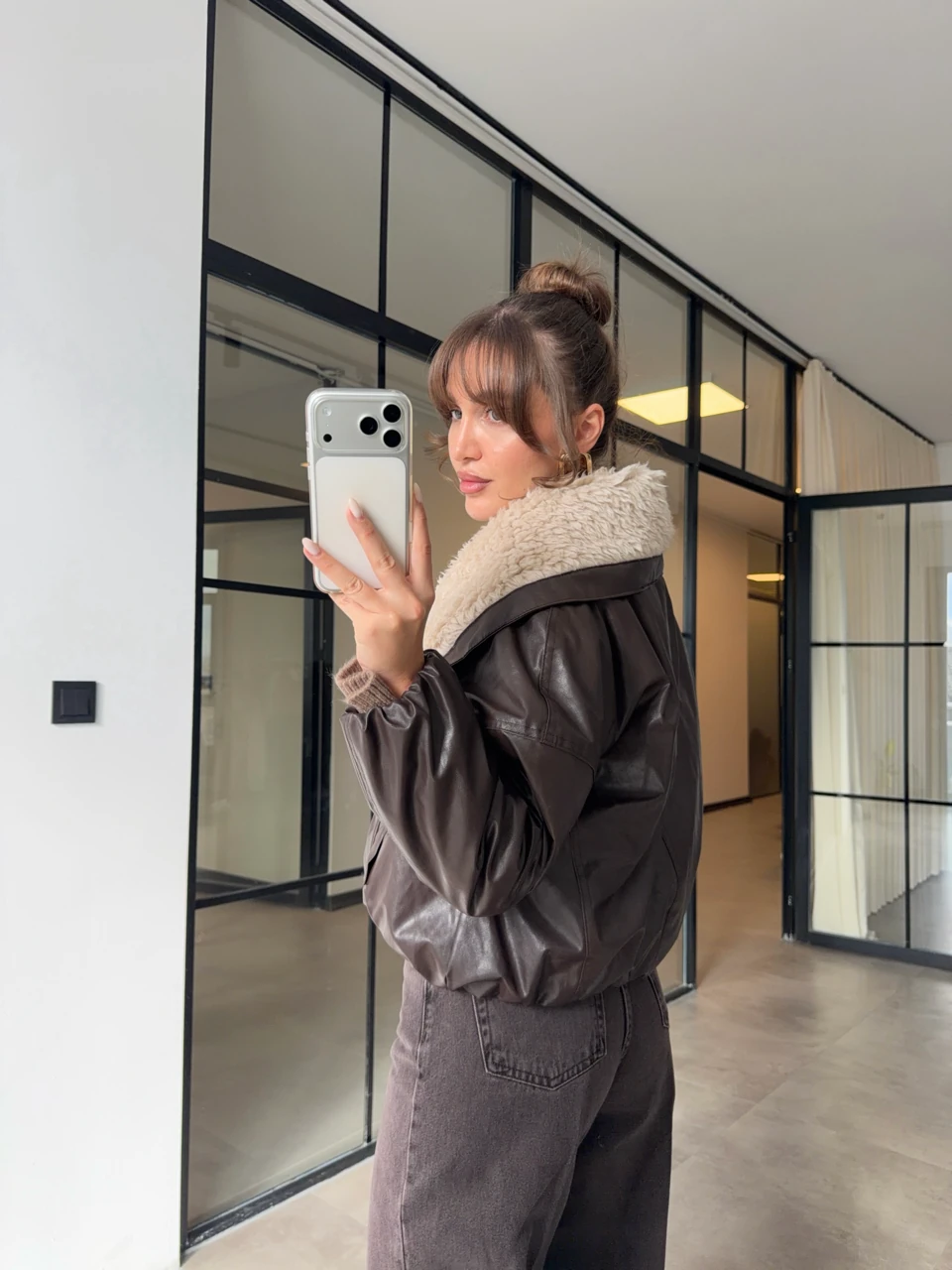 WİDE LEG MONA KAHVERENGİ YIKAMALI JEAN