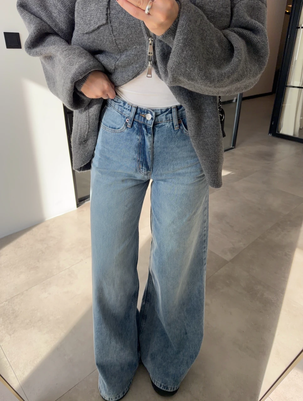 GENİŞ PAÇA BUZ MAVİ MARİA JEAN