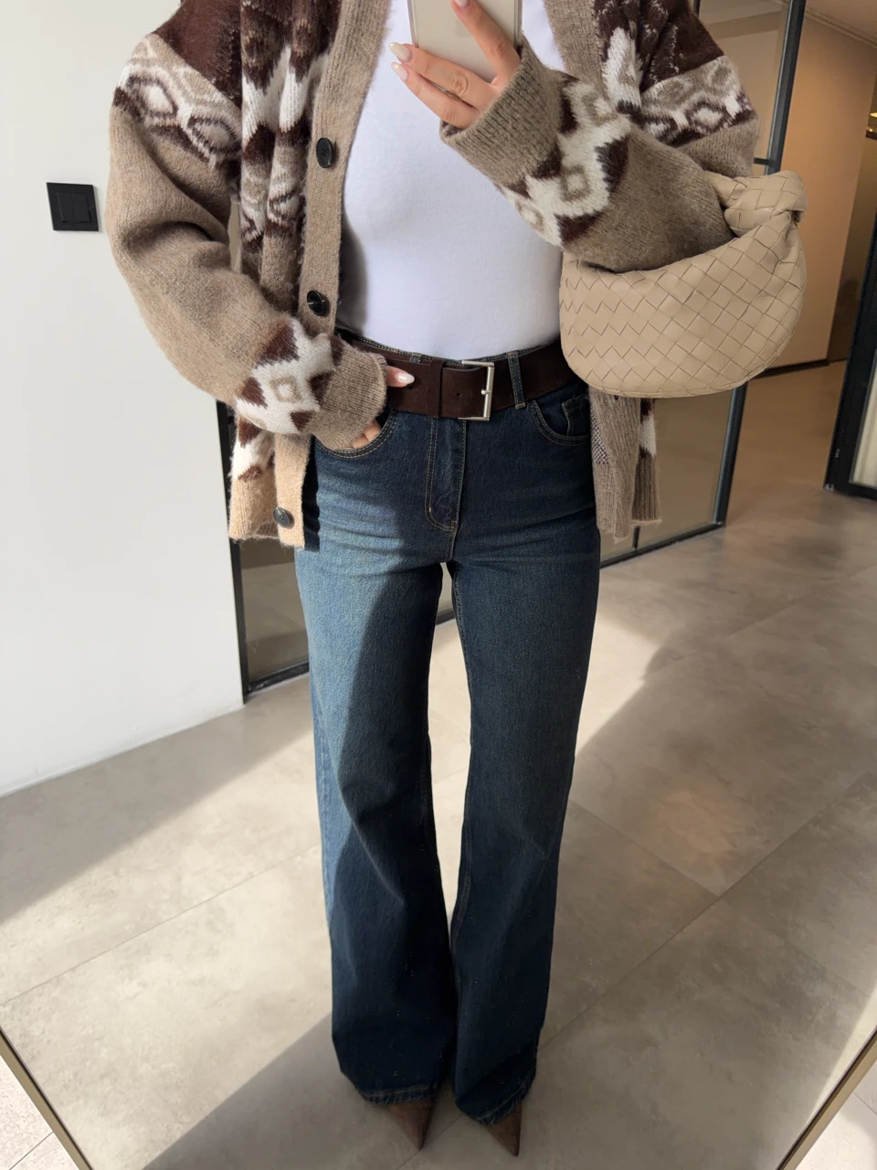 LİKRALI KOYU MAVİ WİDE LEG CLARA JEAN