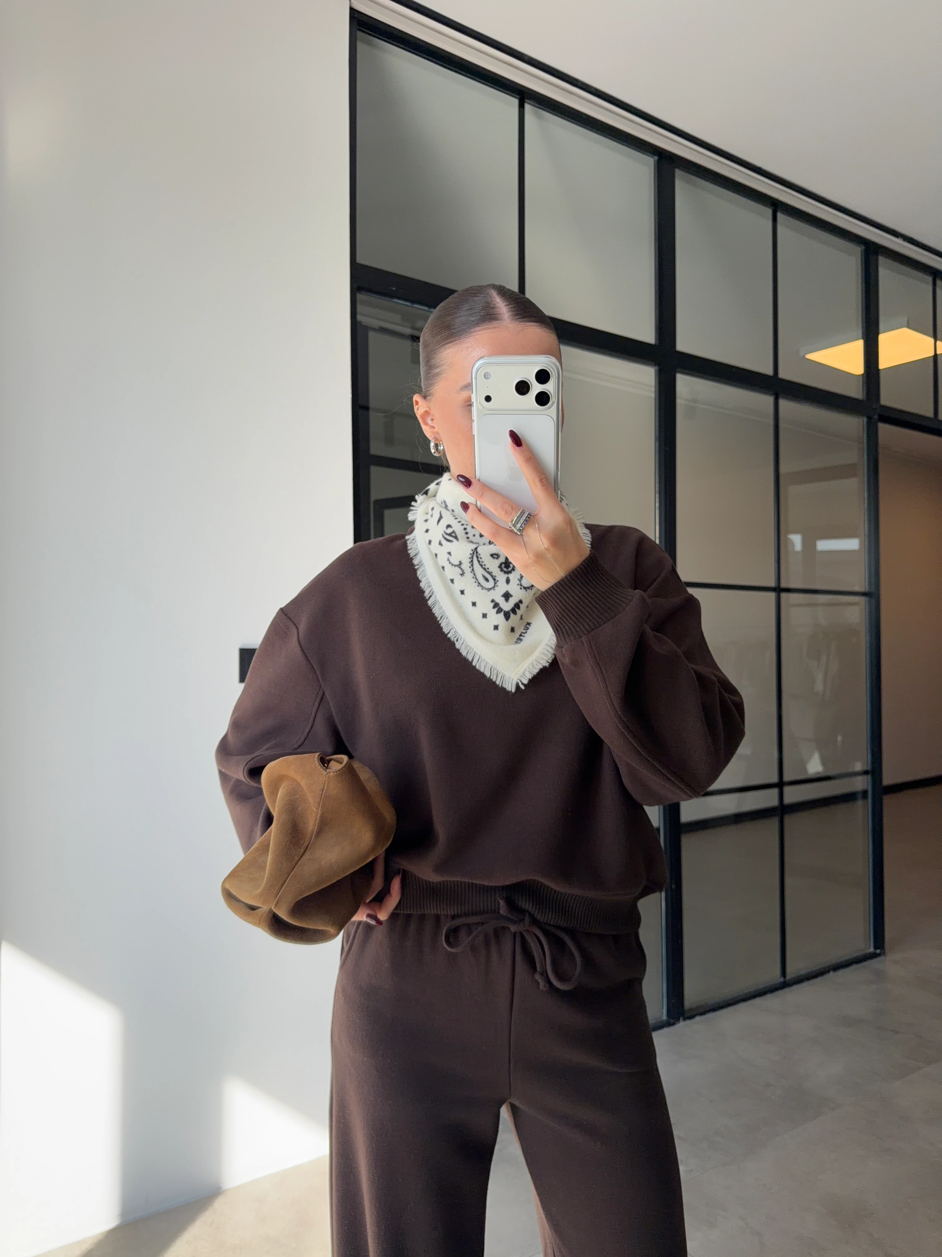 BİSİKLET YAKA ACI KAHVE SELANİK KUMAŞ TAKIM