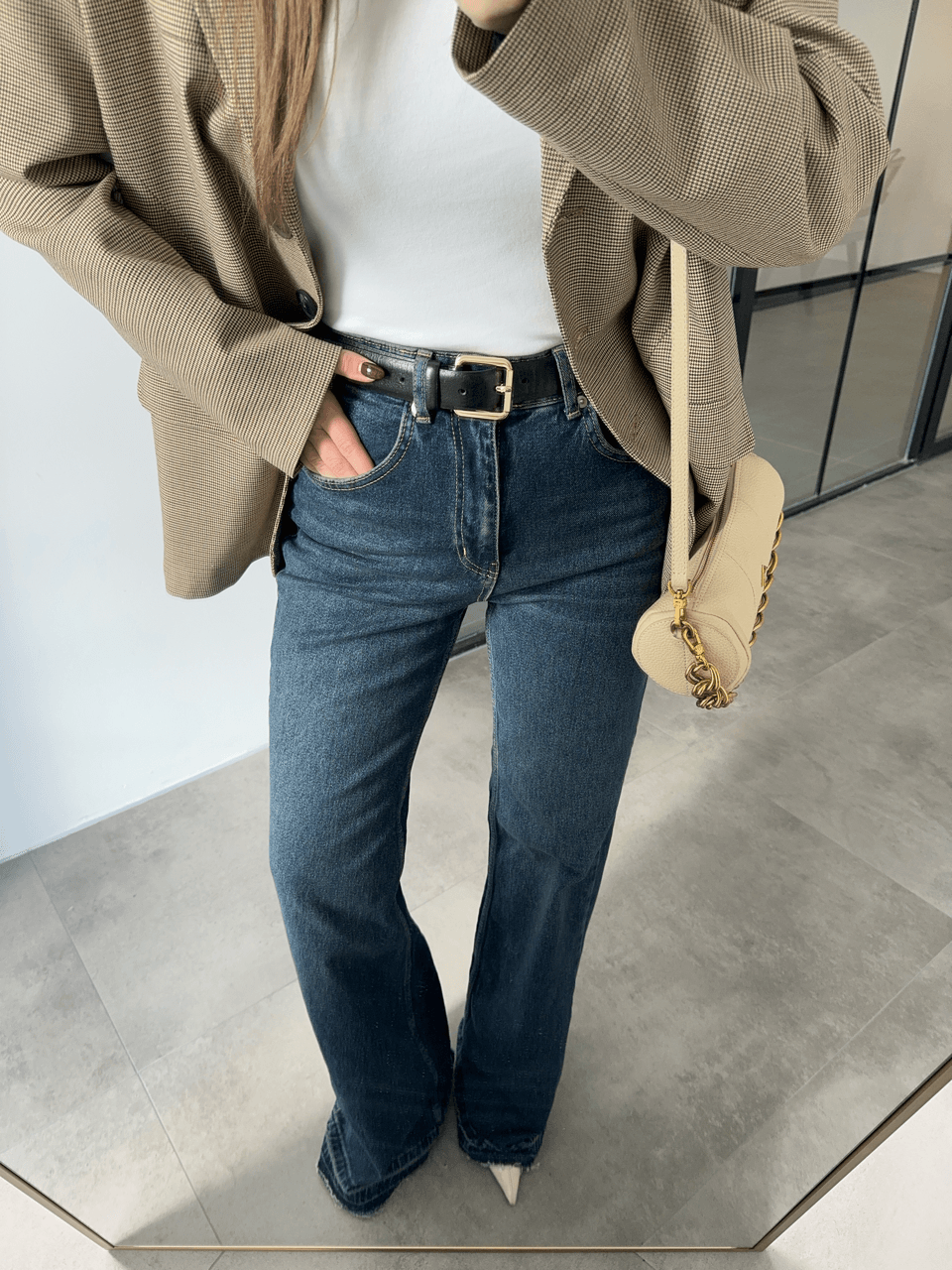 WİDE LEG KOYU MAVİ LİKRALI JEAN
