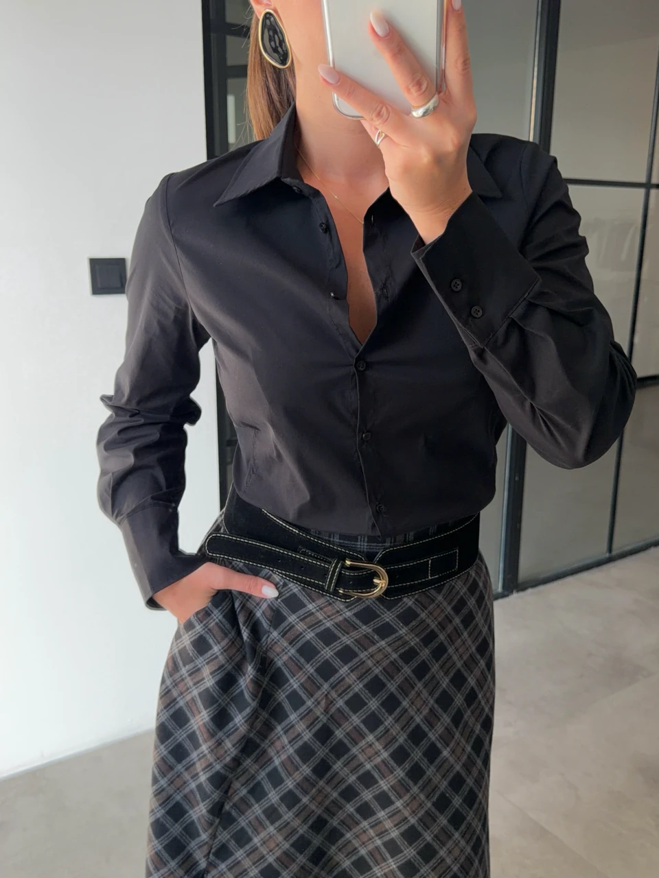 SLİM FİT BASİC SİYAH GÖMLEK