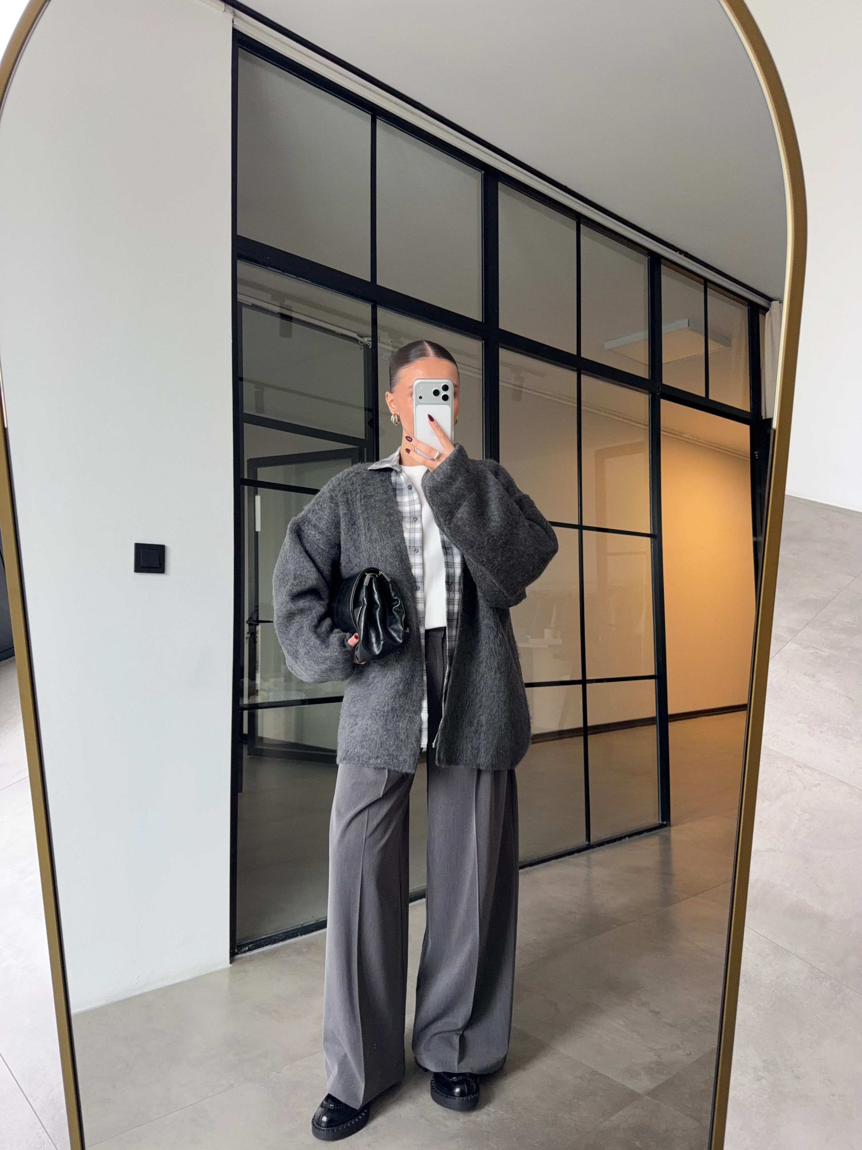 BALON KOL ŞARDONLU ANTRASİT HIRKA