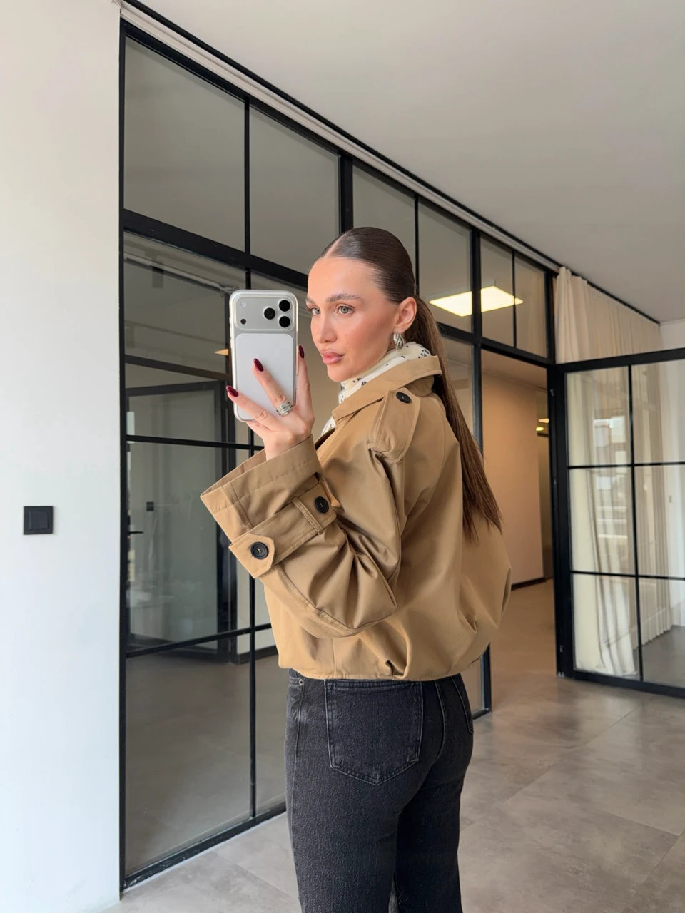 YÜKSEK BEL ANTRASİT LİKRALI STRAİGHT JEAN