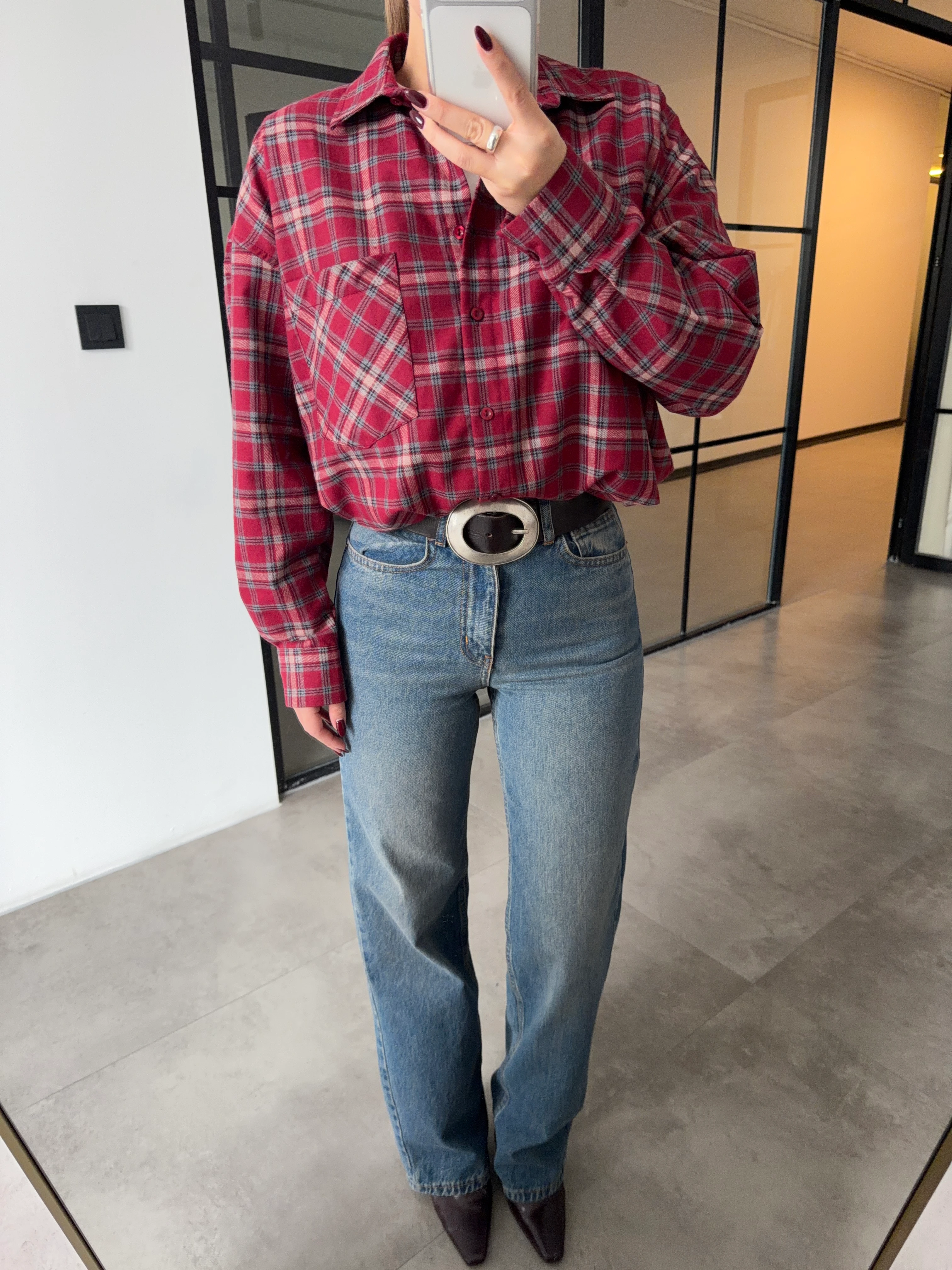 TEK CEPLİ KIRMIZI EKOSE ODUNCU GÖMLEK