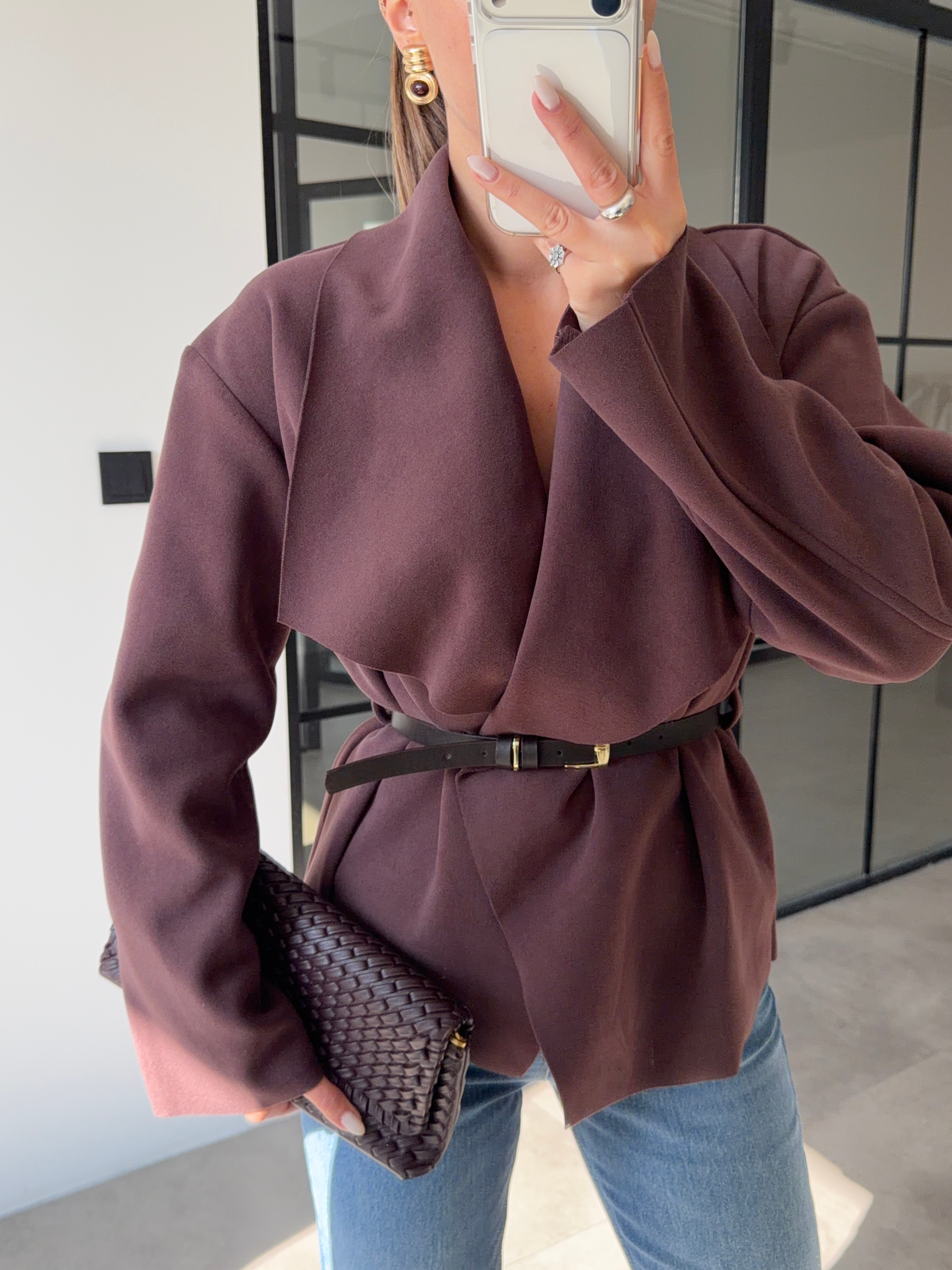 KEMERLİ NUBUK MÜRDÜM CEKET