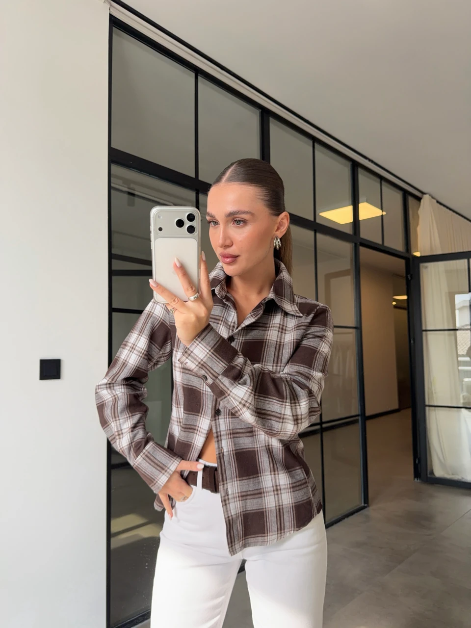 SLİM FİT EKOSELİ GÖMLEK