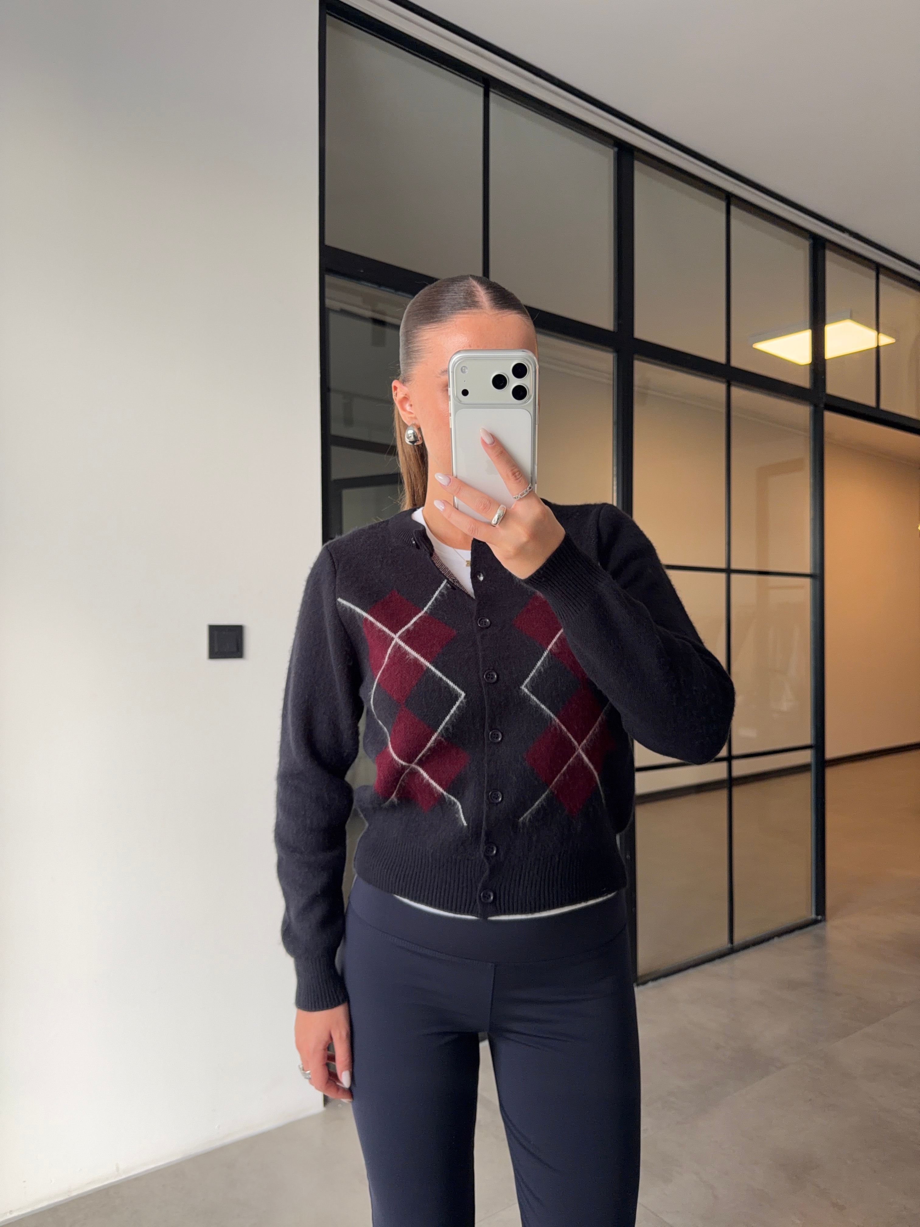 BAKLAVA DESEN LACİVERT HIRKA