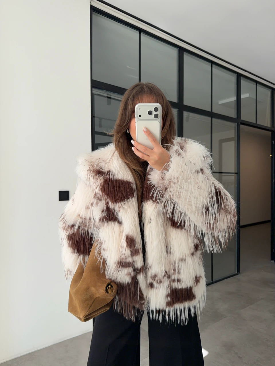 KAHVERENGİ DESENLİ KÜRK