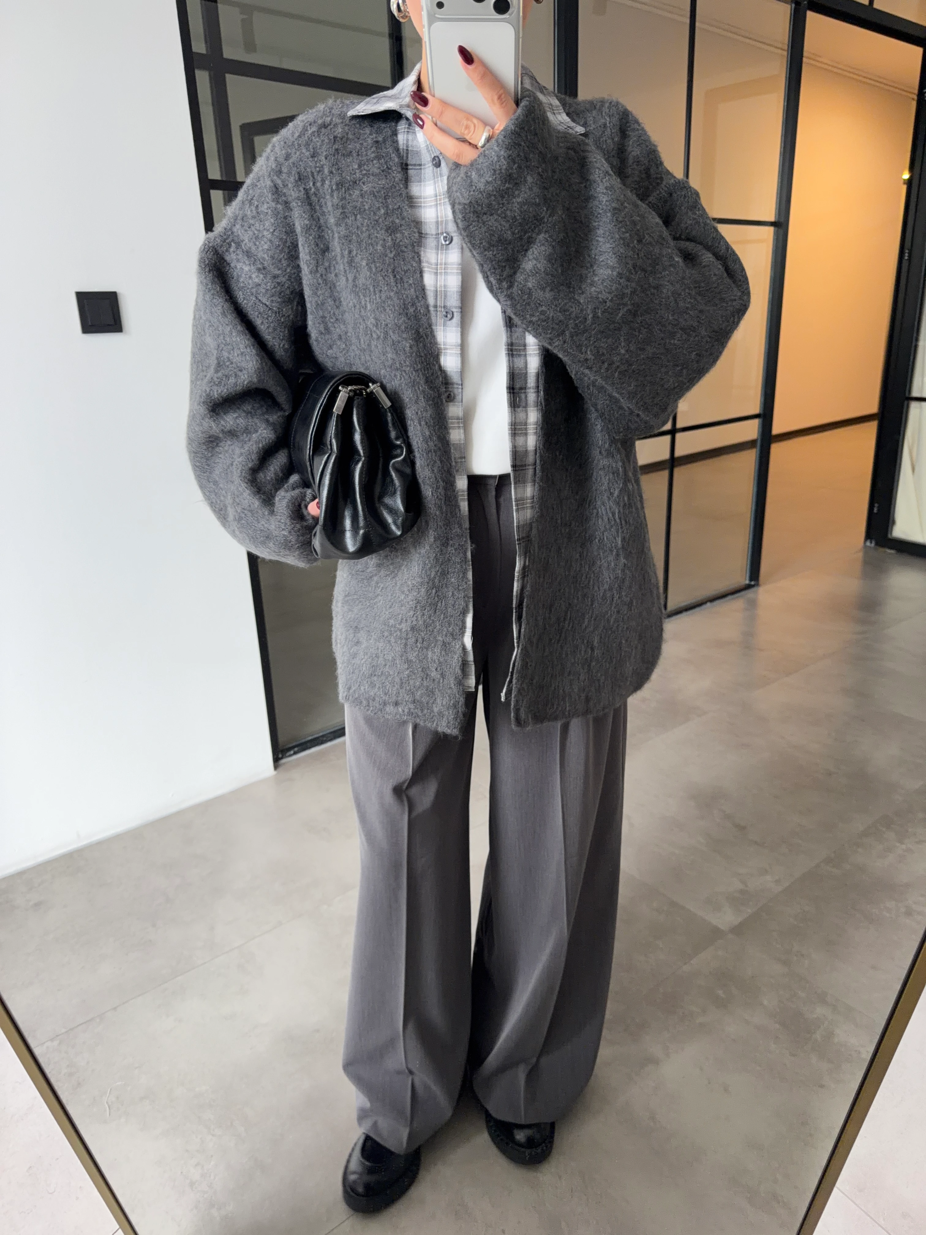 BALON KOL ŞARDONLU ANTRASİT HIRKA