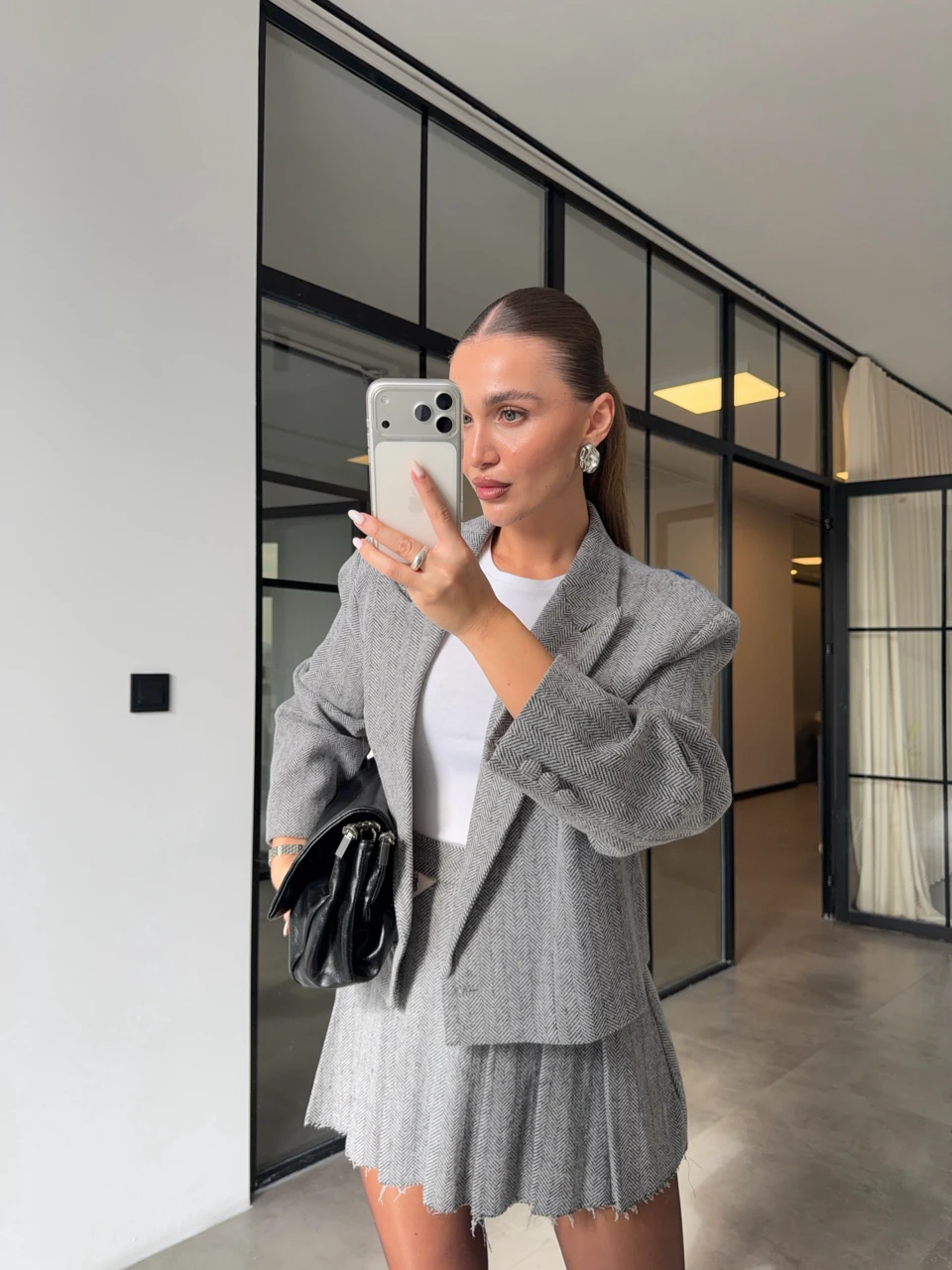 PİLELİ KAŞE KIRÇILLI ŞORT ETEK