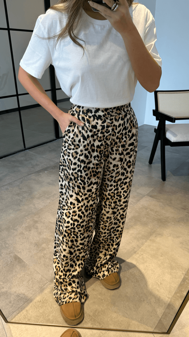 PREMİUM SATEN KUMAŞ LEOPAR PANTOLON