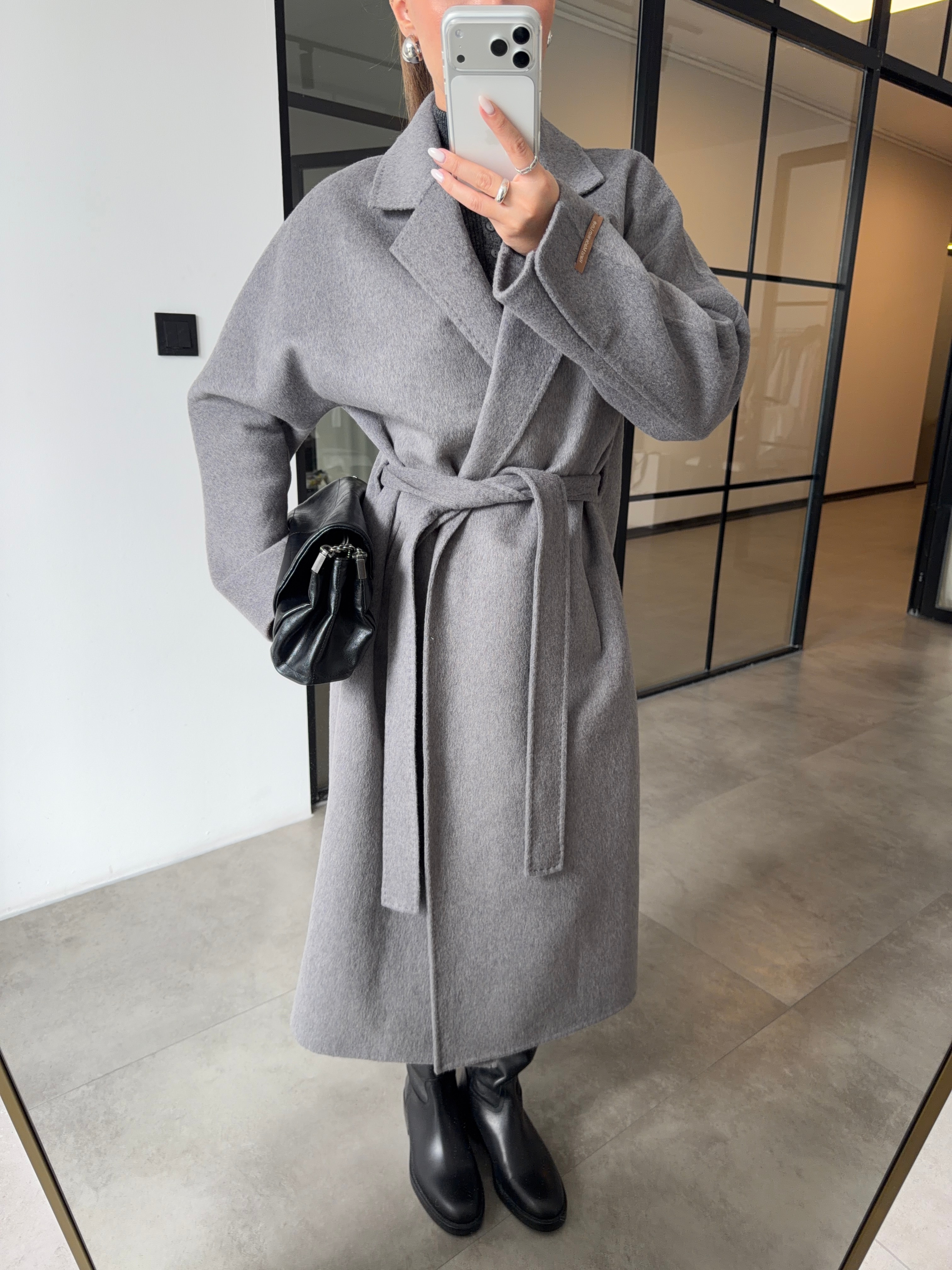 %100 YÜN GRİ KABAN