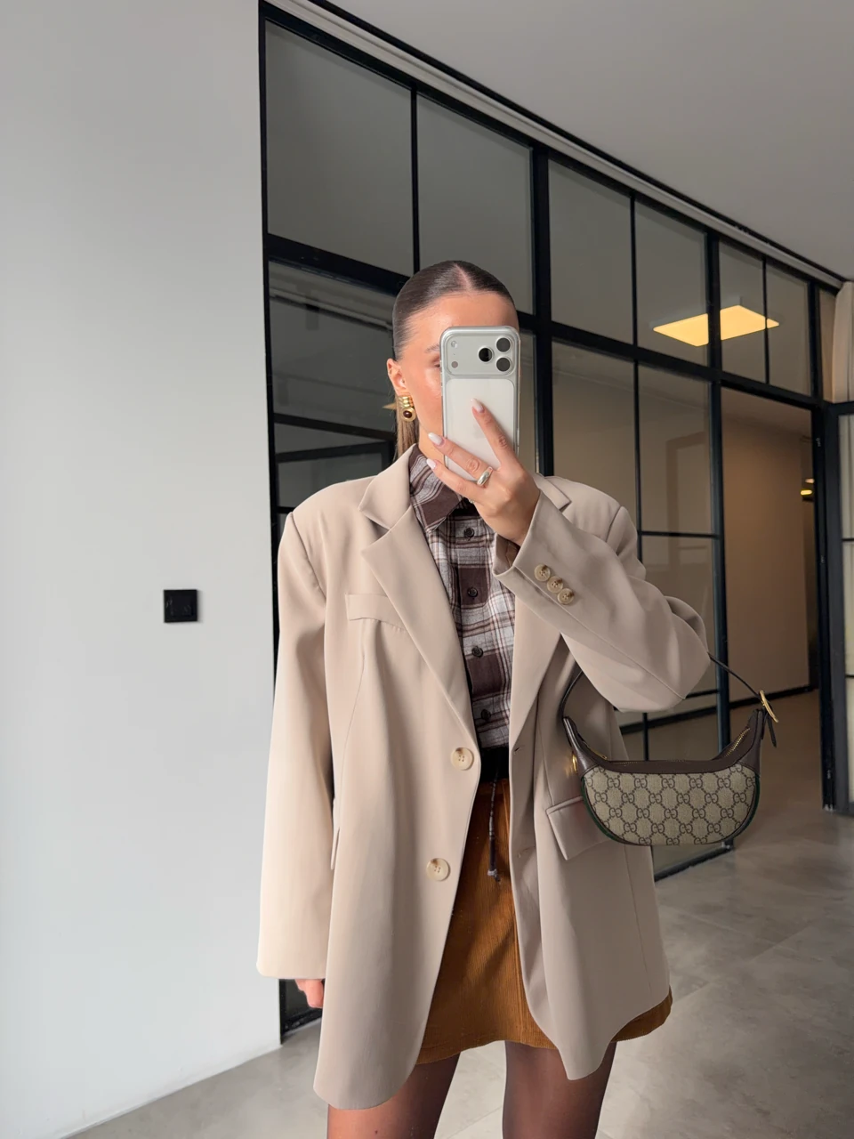 OVERSİZE TAŞ RENGİ BLAZER CEKET