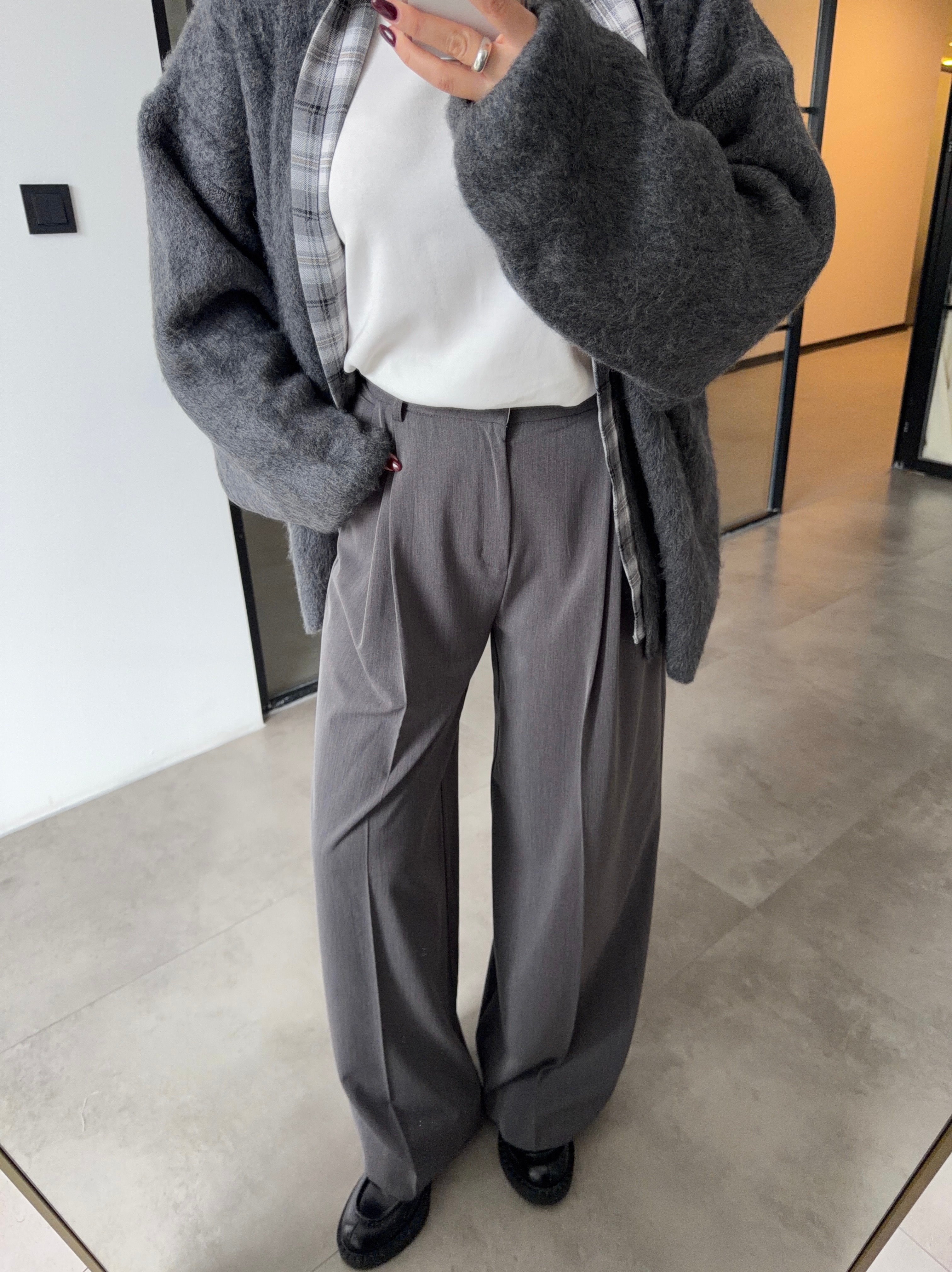 KISA PAÇA ANTRASİT ÇİFT PİLELİ PALAZZO