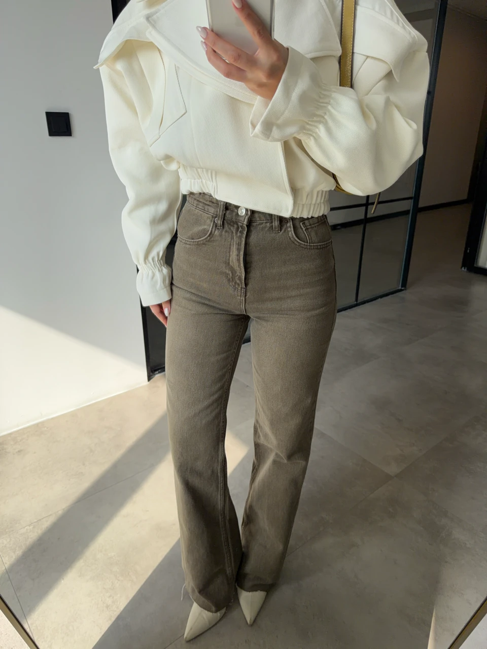 KESİK PAÇA HAKİ YIKAMALI JEAN