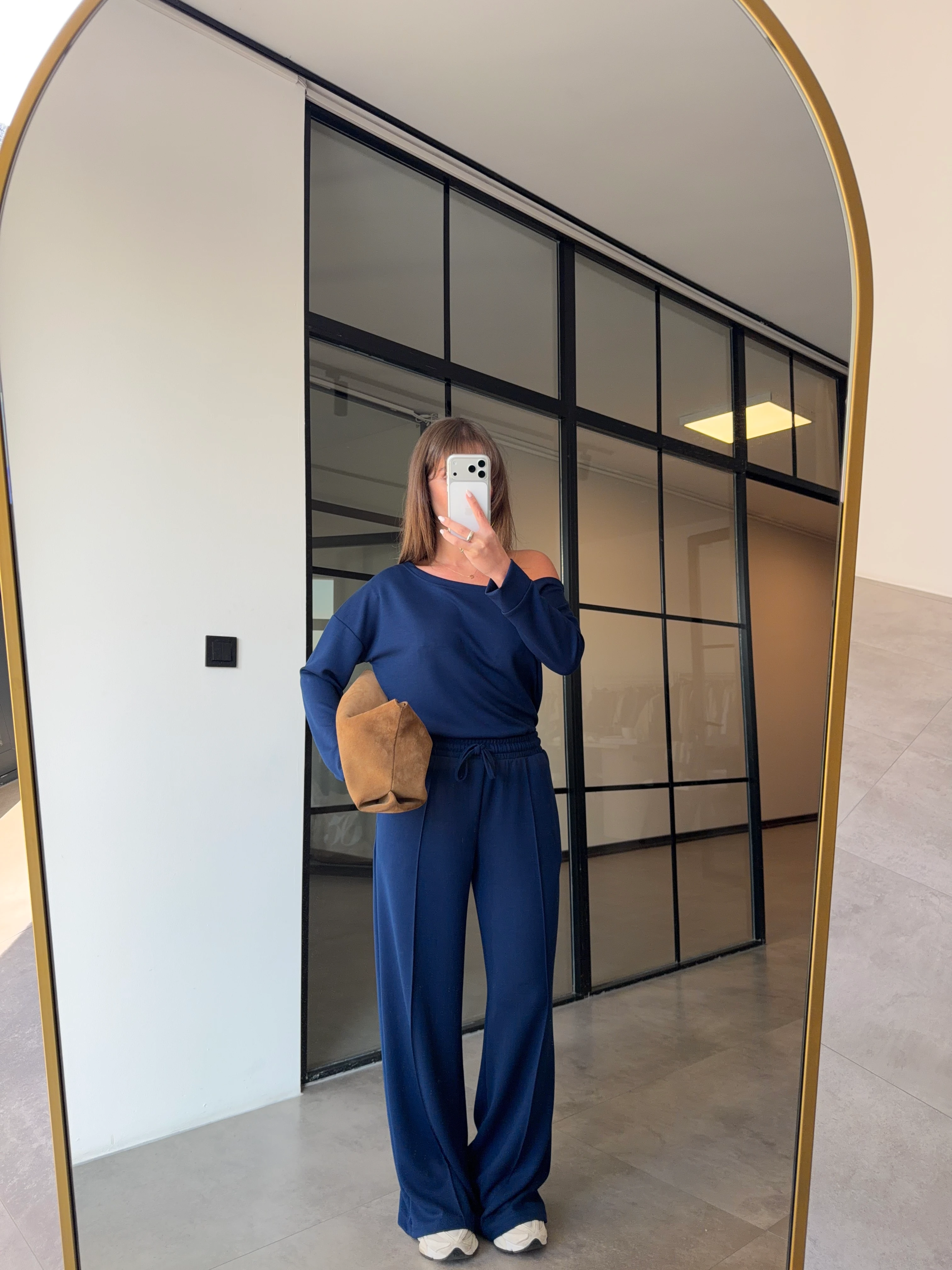 DÜŞÜK OMUZ İNDİGO MODAL TAKIM