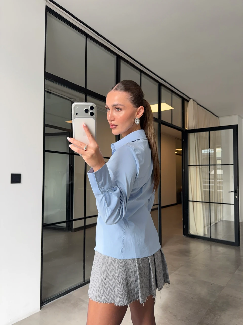 SLİM FİT BASİC MAVİ GÖMLEK