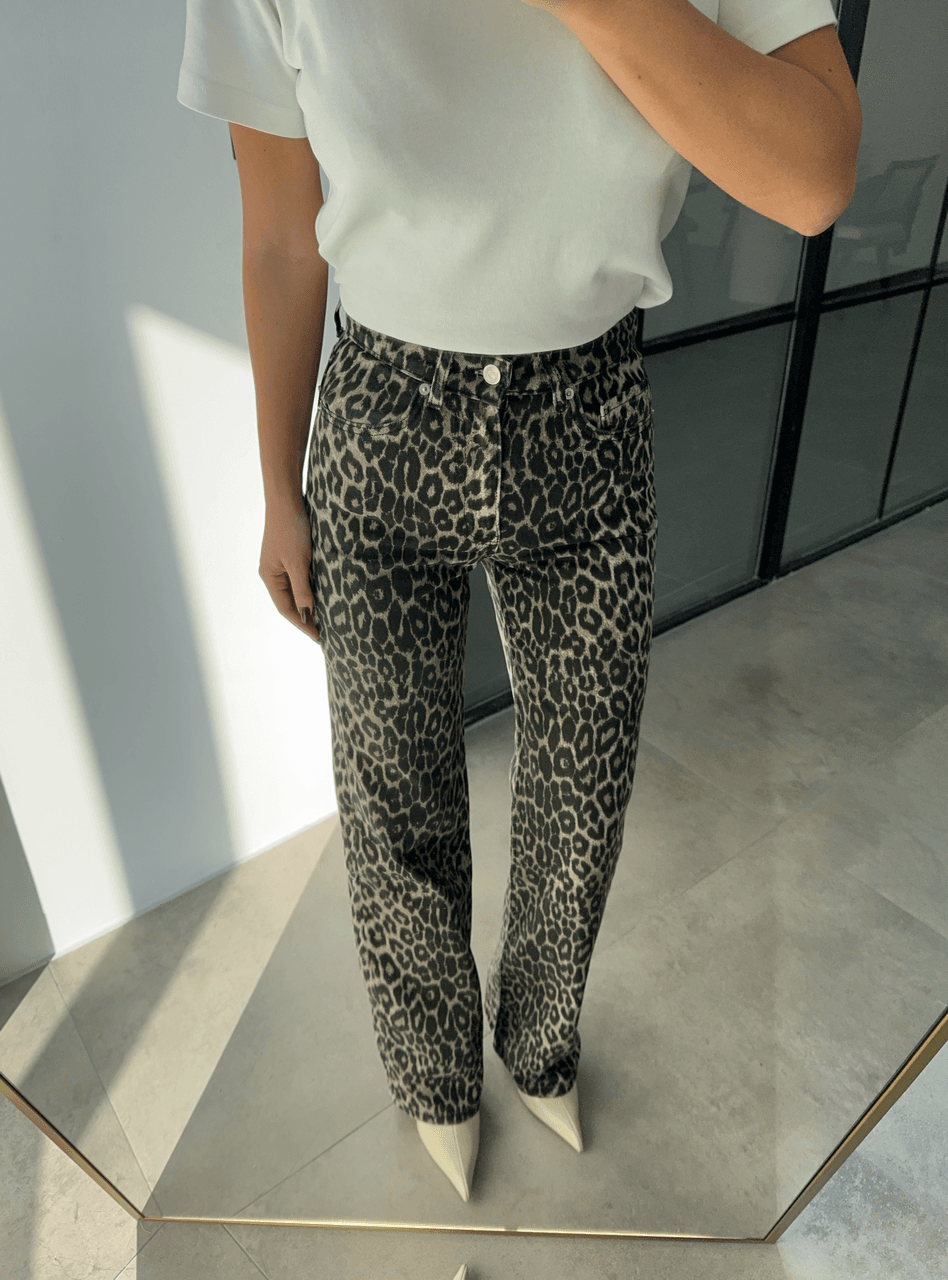 ORİJİNAL MARKA STRAİGHT LEOPAR JEAN