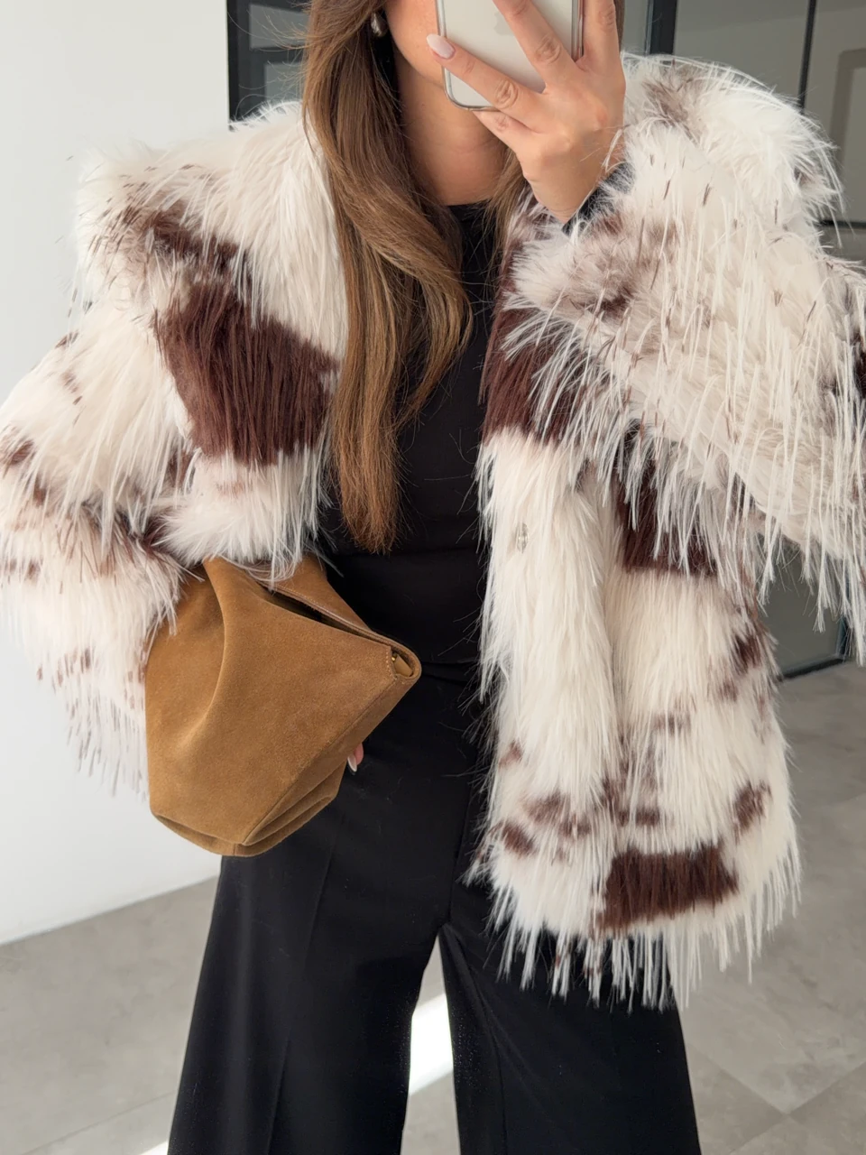 KAHVERENGİ DESENLİ KÜRK