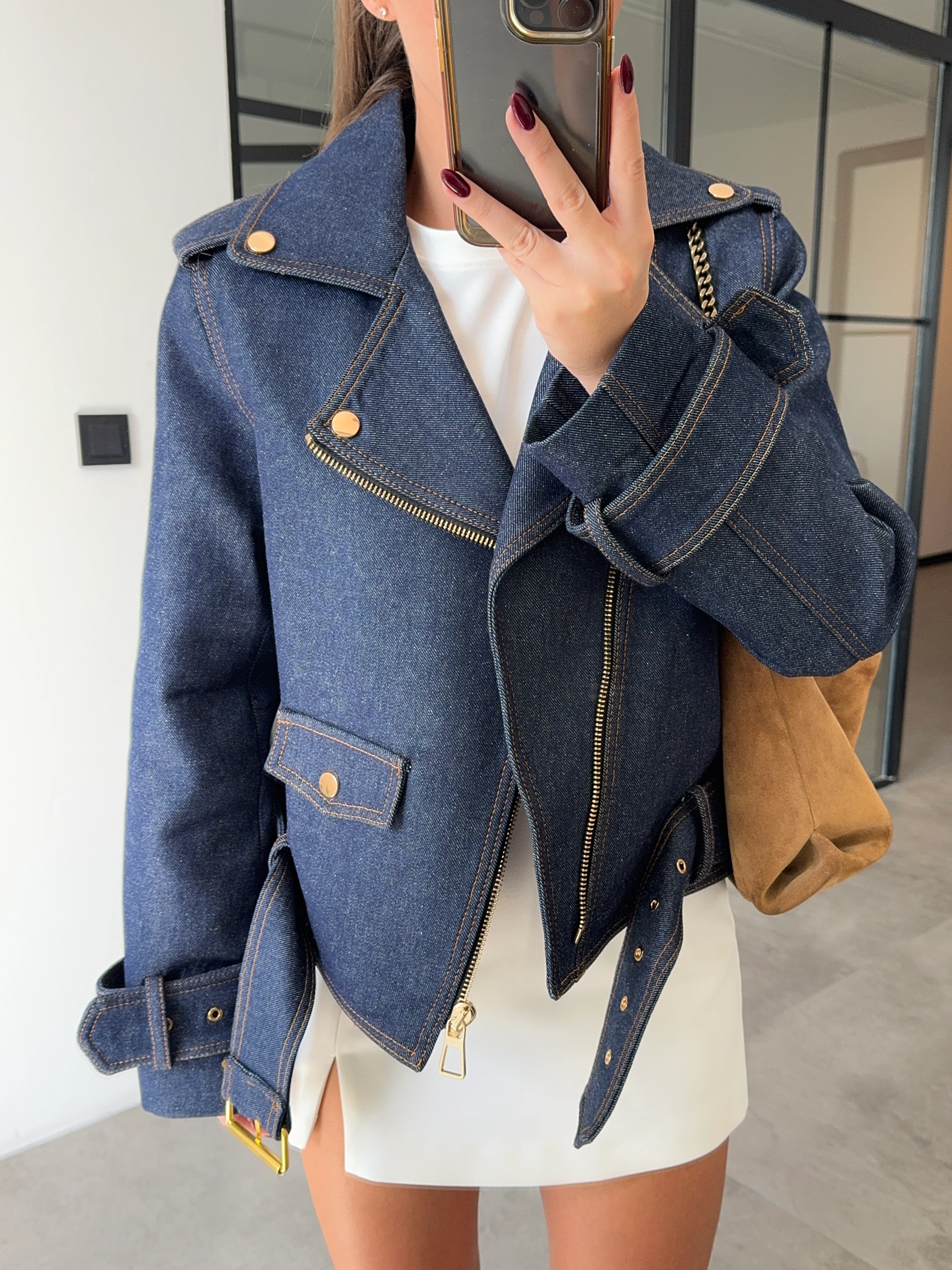 PREMİUM KEMERLİ DENİM CEKET