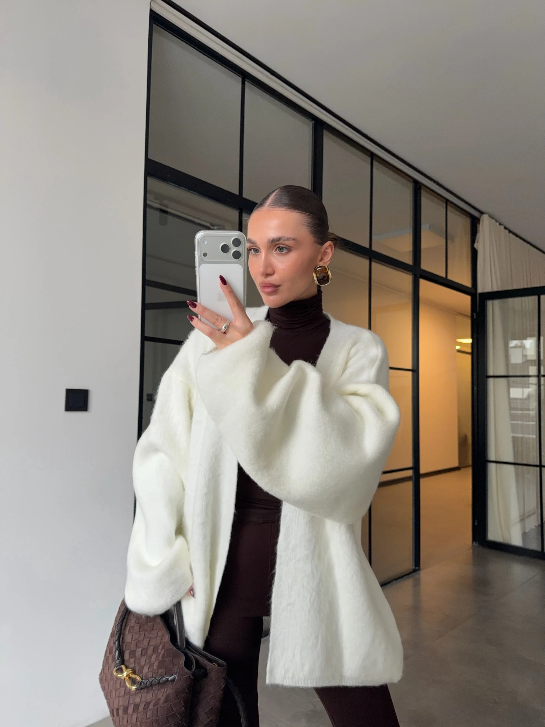 BALON KOL ŞARDONLU EKRU HIRKA