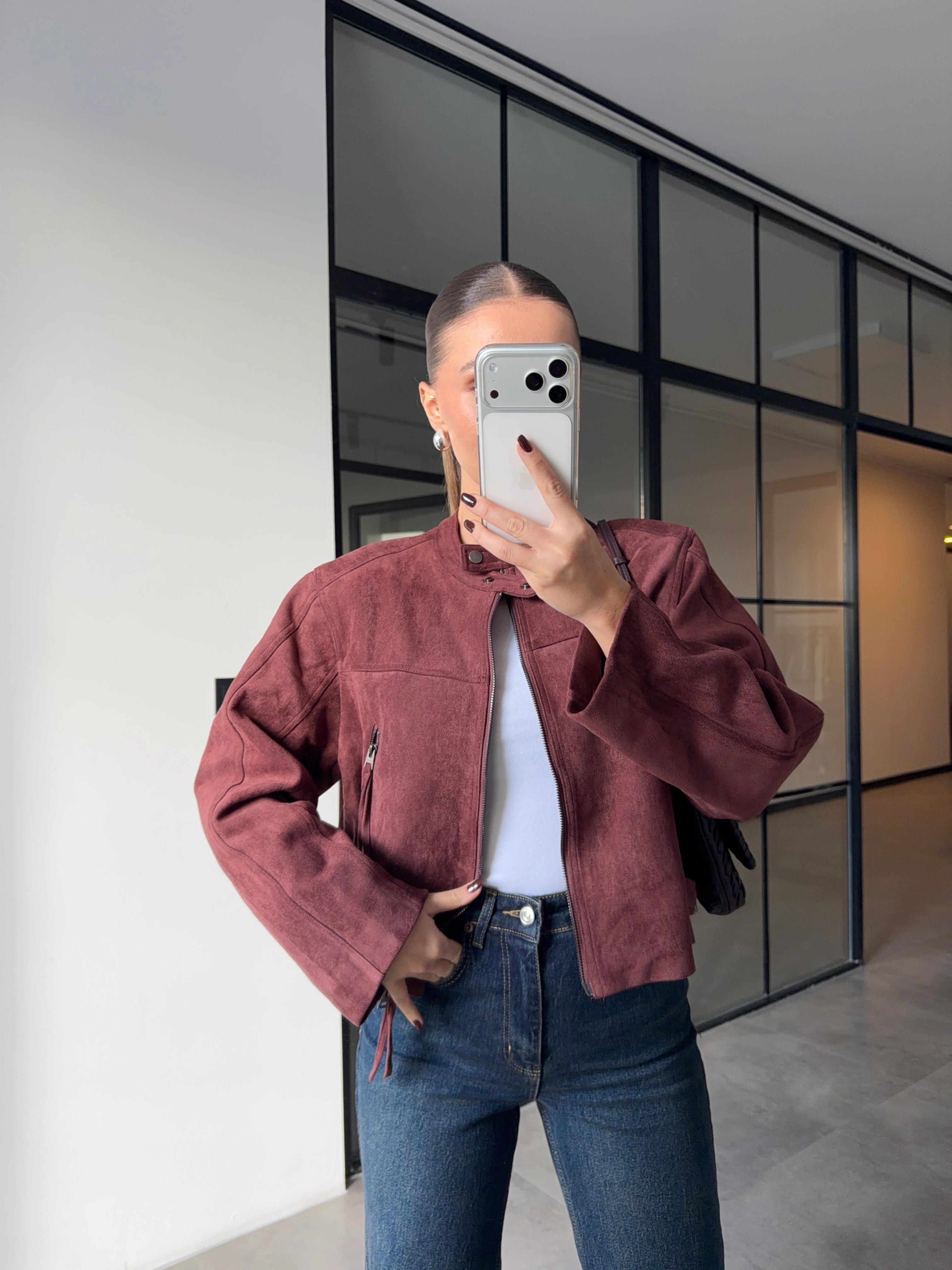 PREMİUM BORDO SÜET CEKET