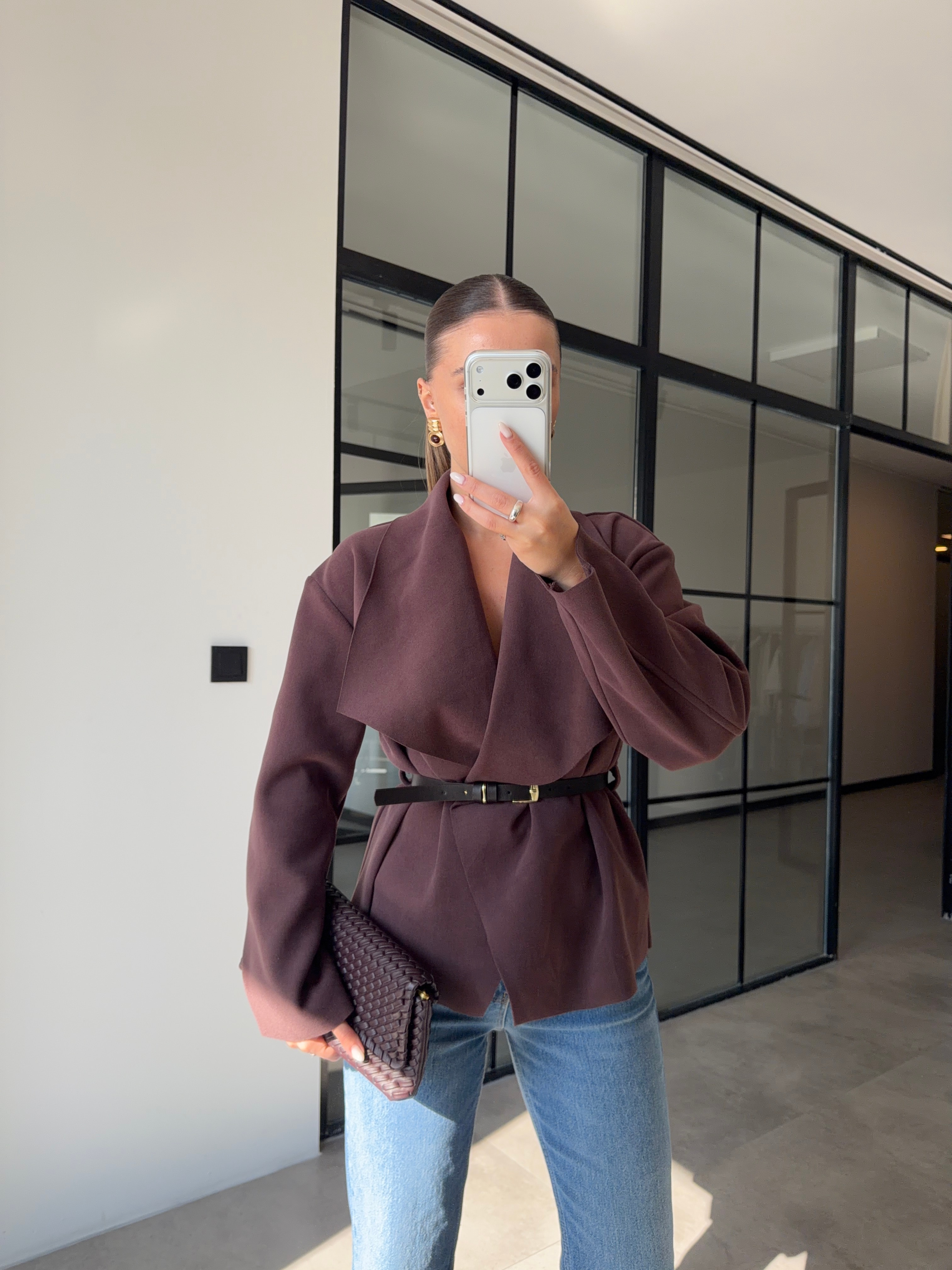 KEMERLİ NUBUK MÜRDÜM CEKET