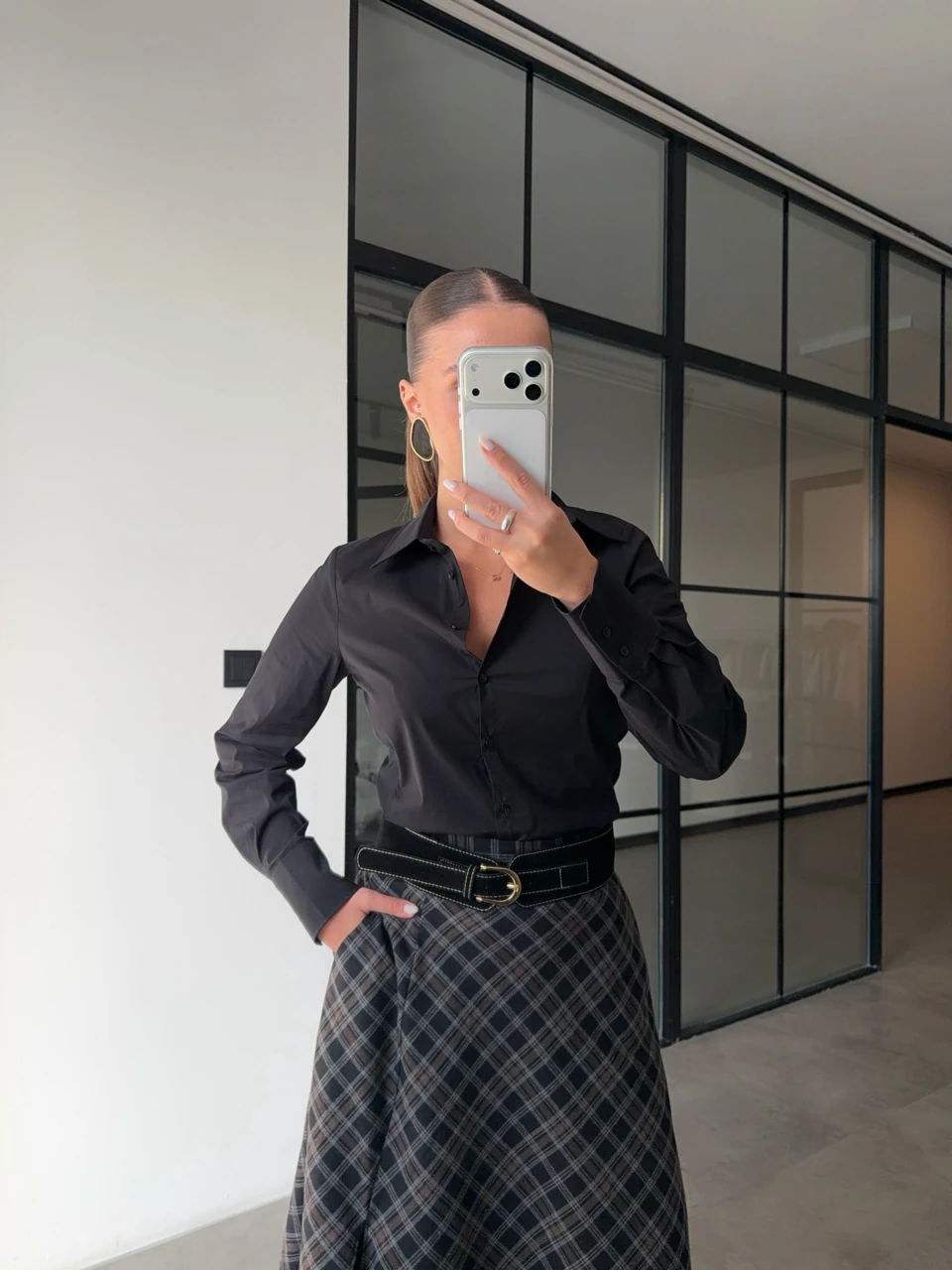 SLİM FİT BASİC SİYAH GÖMLEK