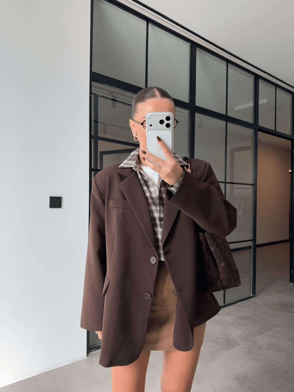 OVERSİZE ACI KAHVE BLAZER CEKET