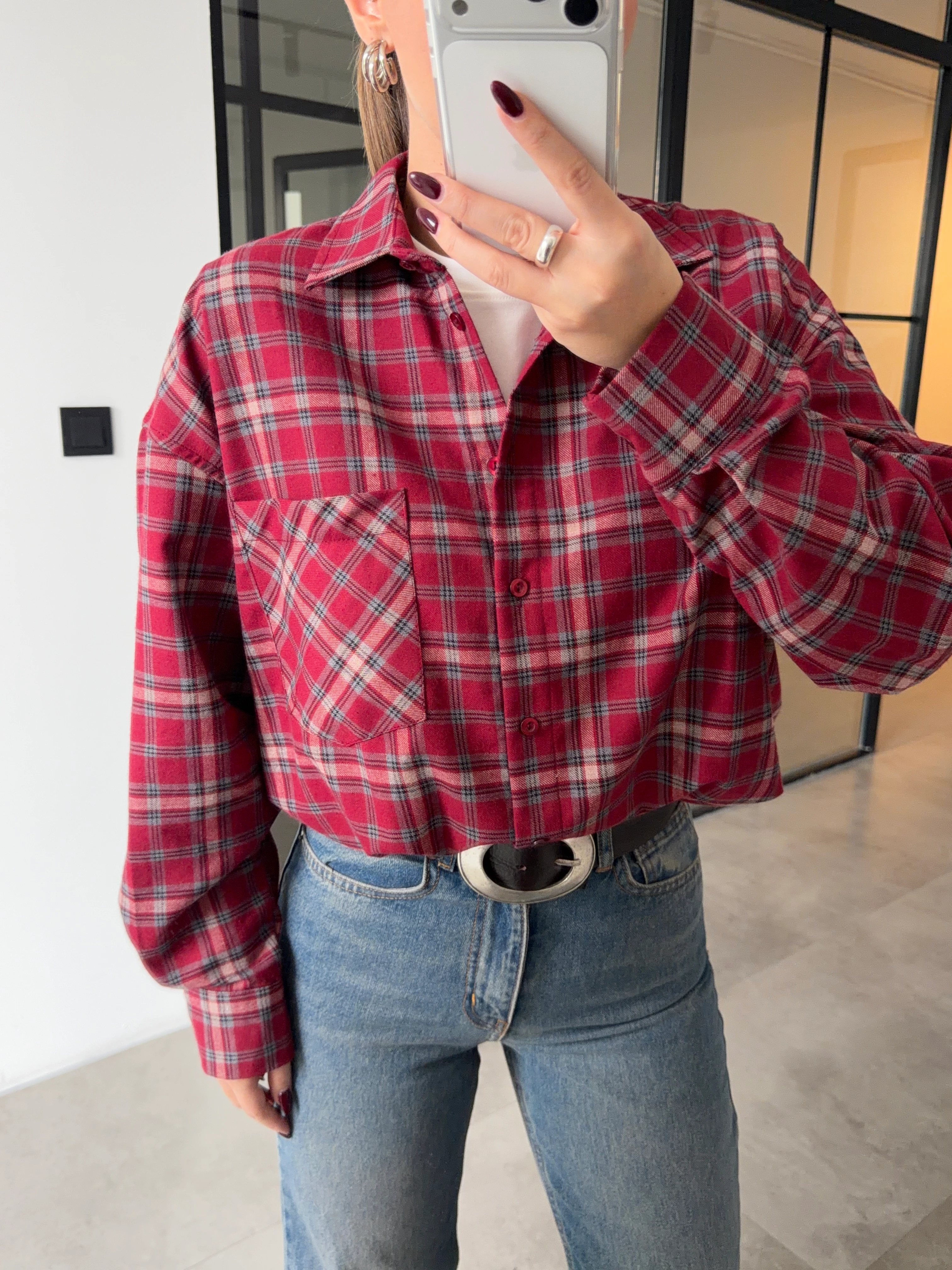 TEK CEPLİ KIRMIZI EKOSE ODUNCU GÖMLEK