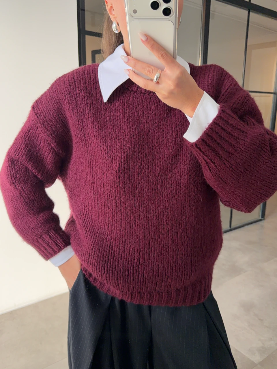 BİSİKLET YAKA KALIN ÖRGÜ KAZAK