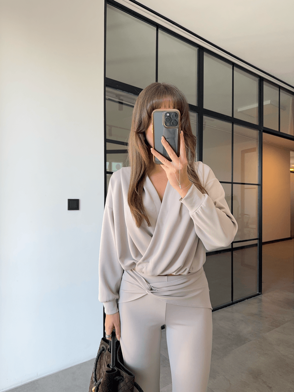 DÜĞÜMLÜ PANTOLON KRUVAZE SWEAT TAŞ MODAL TAKIM