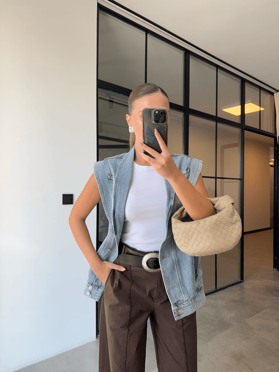 ZIMBA KEMERLİ DİKİŞ DETAYLI KAHVERENGİ PANTOLON
