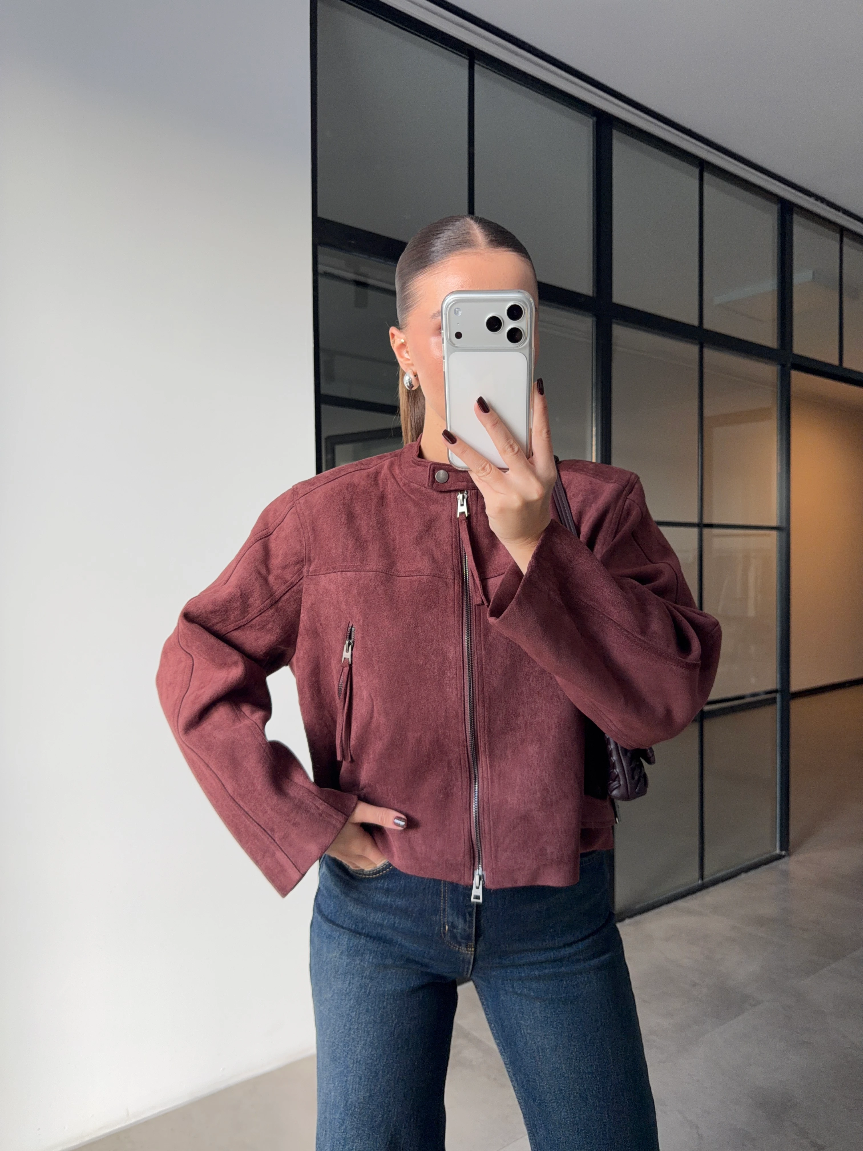 PREMİUM BORDO SÜET CEKET