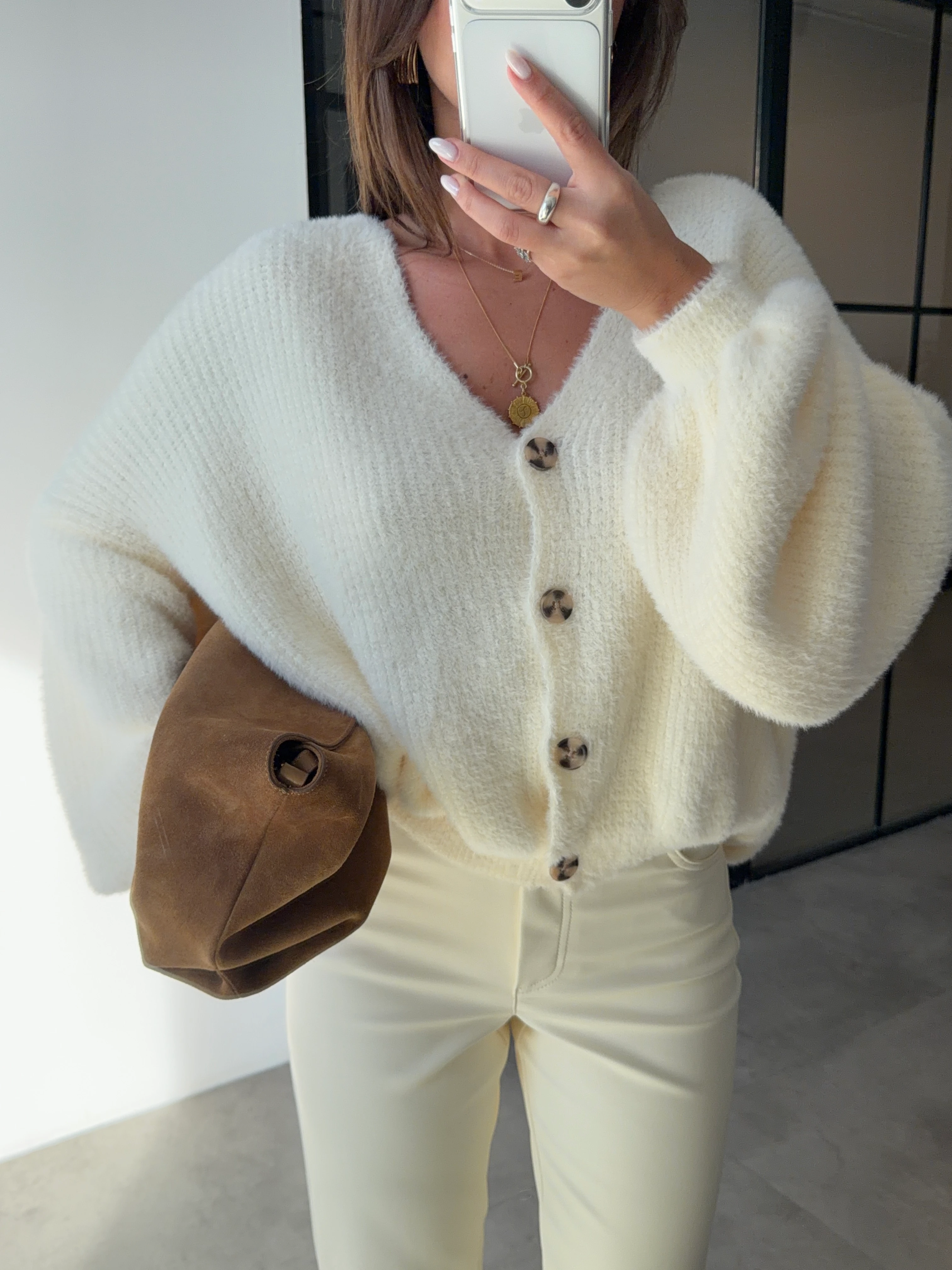 YUMOŞ DOKULU BALON KOL EKRU HIRKA