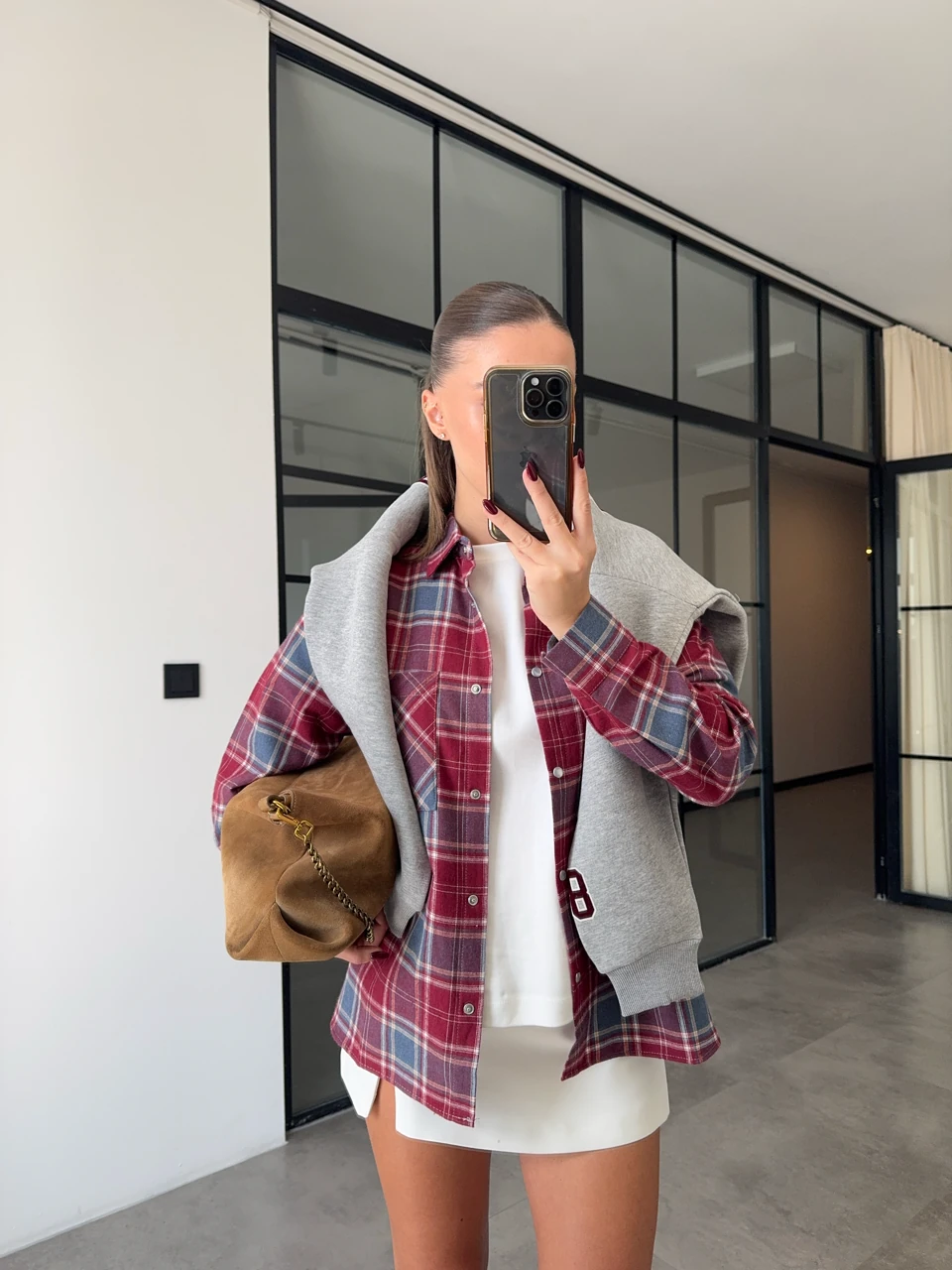 CEPLİ BORDO ODUNCU GÖMLEK