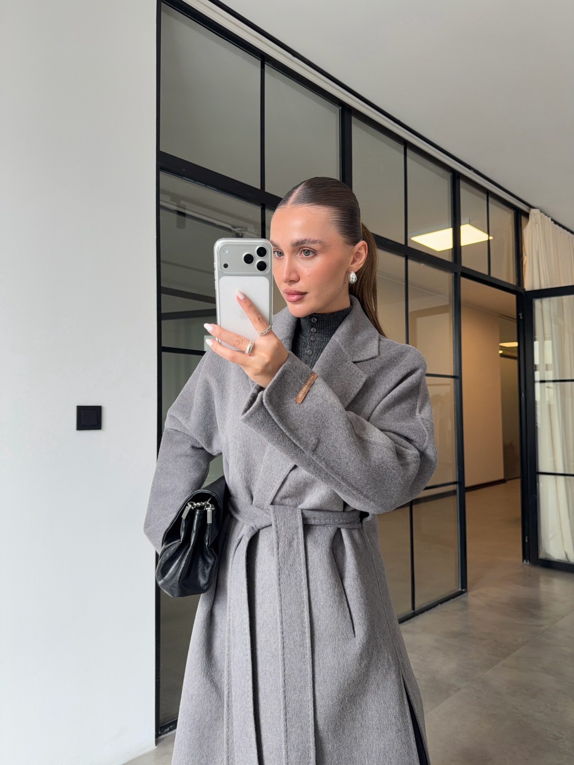 %100 YÜN GRİ KABAN