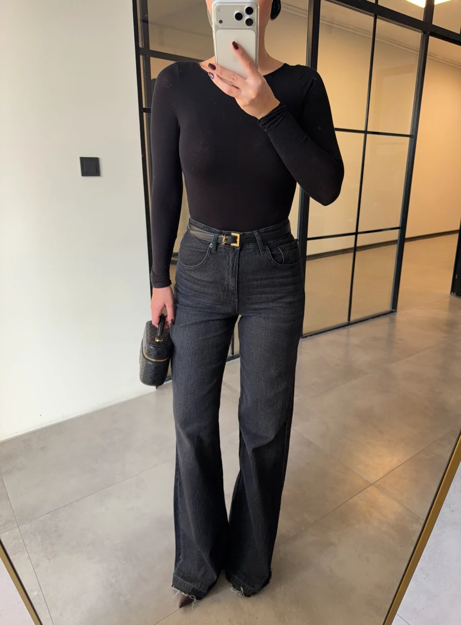 WİDE LEG FÜME LİKRALI JEAN